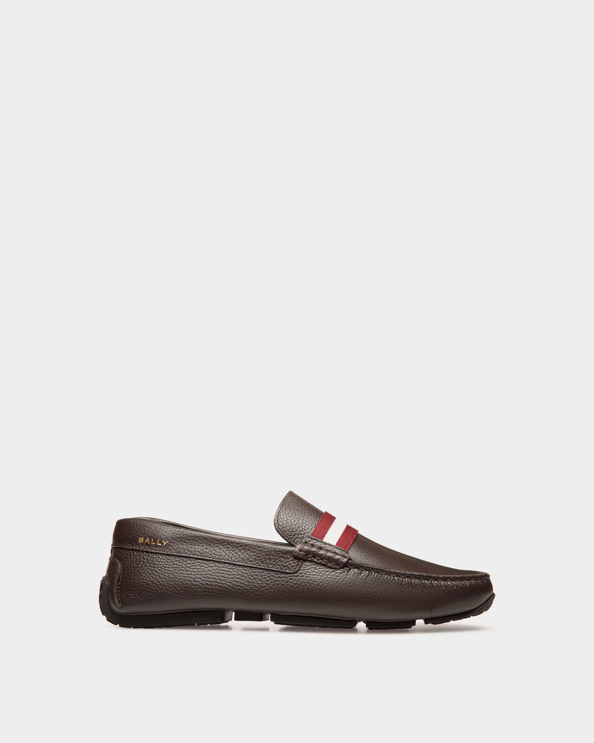Pilot Driver In Brown Grained Leather - Hombre - Bally - 01
