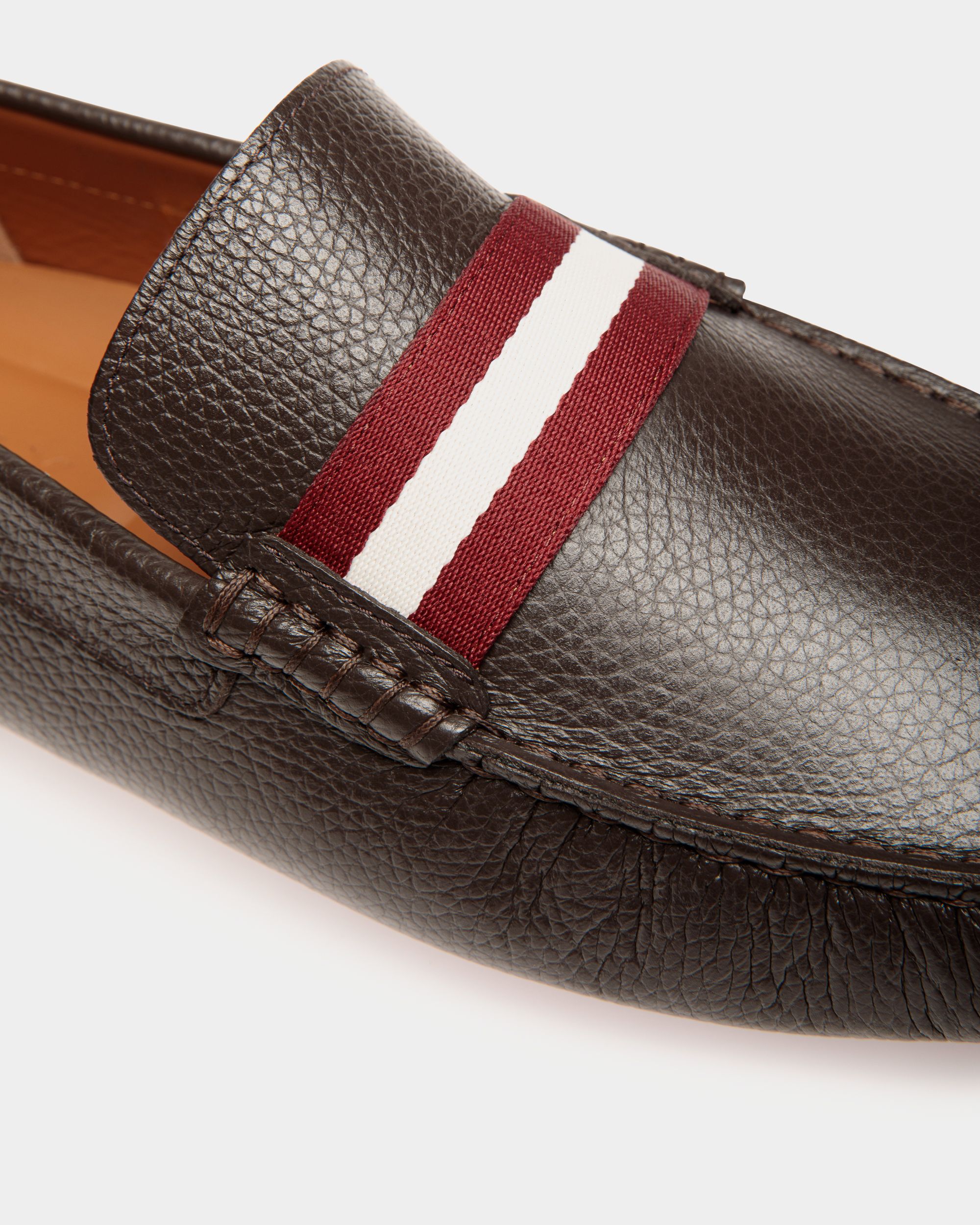Pilot Driver In Brown Grained Leather - Hombre - Bally - 04