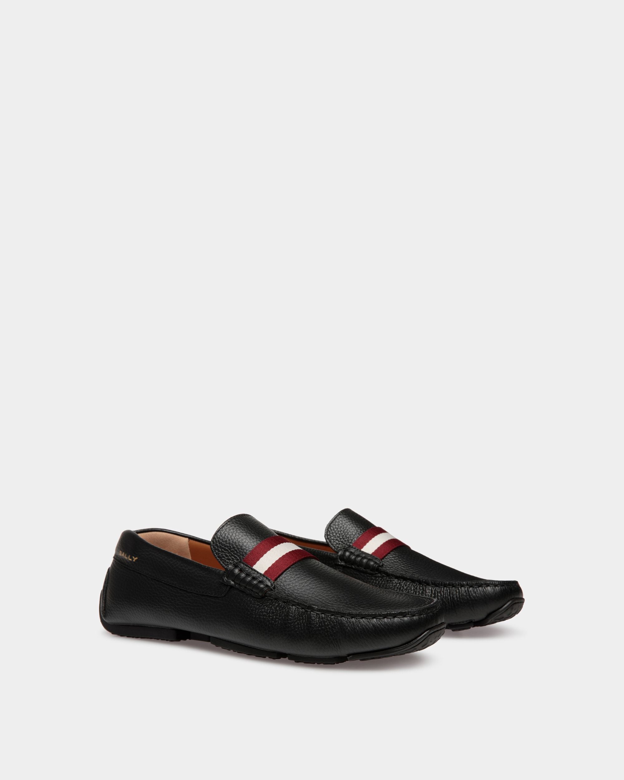 Pilot Driver In Black Grained Leather - Men's - Bally - 03