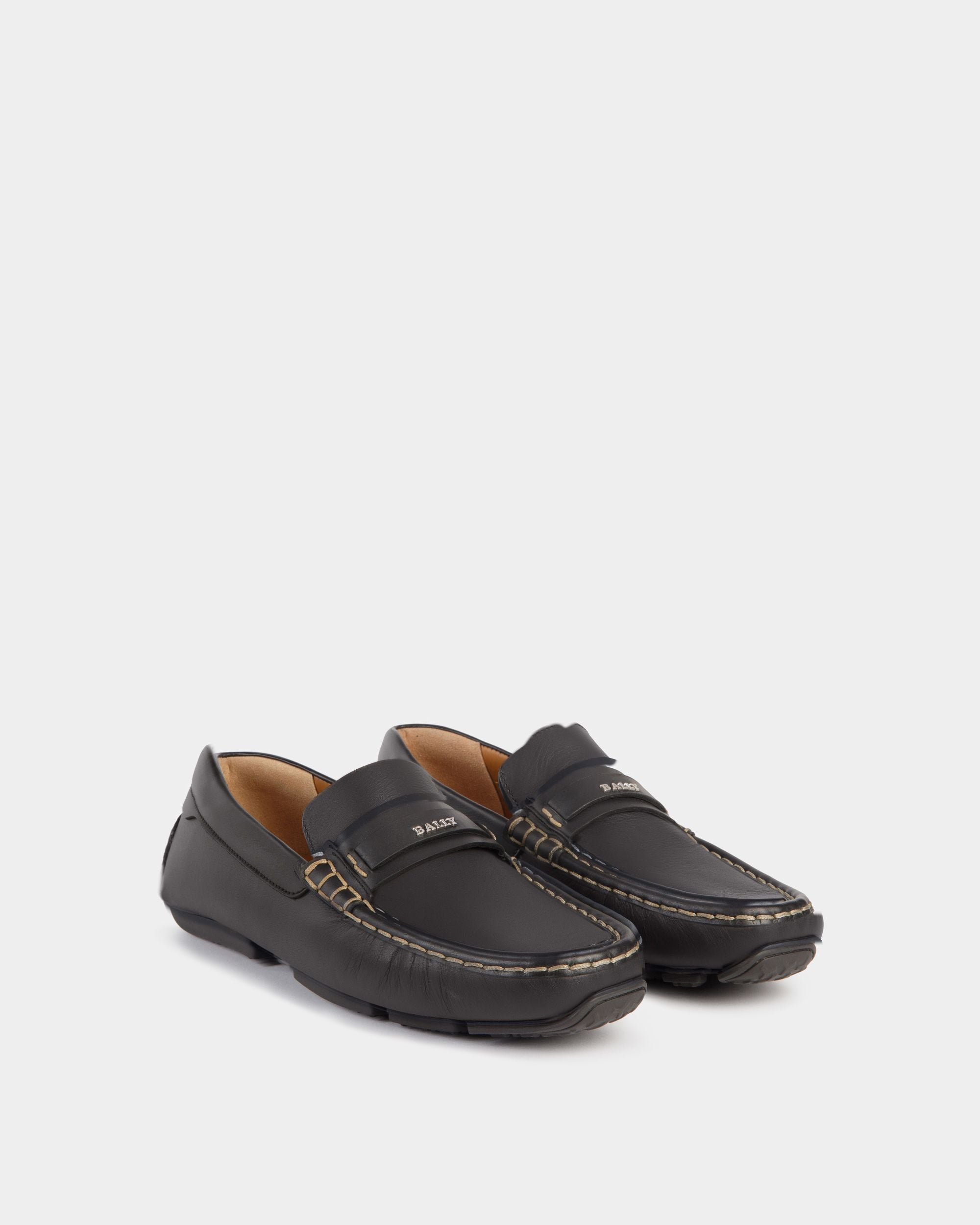 Prince Mocasines En Piel De Color Negro - Hombre - Bally - 02