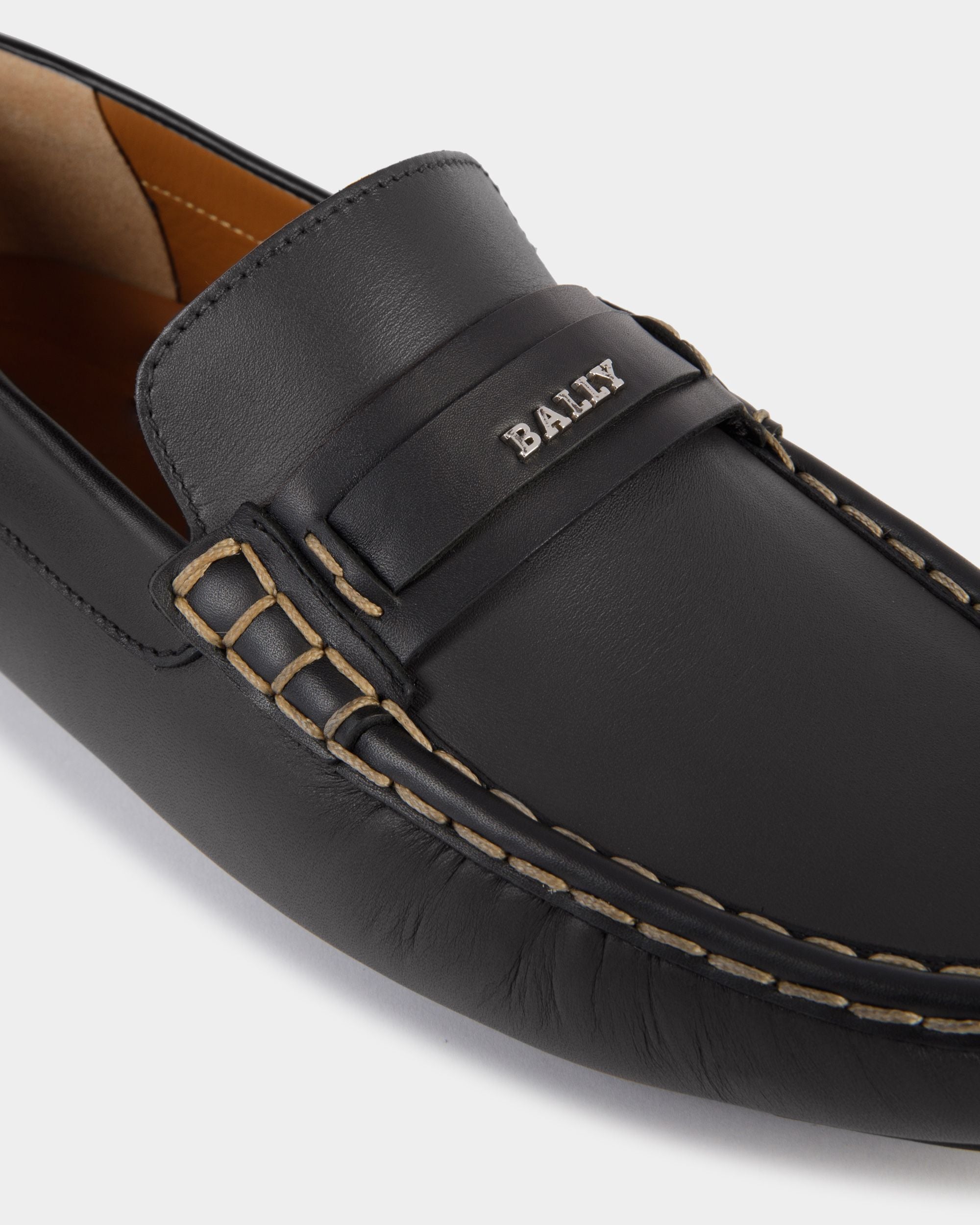 Prince Mocasines En Piel De Color Negro - Hombre - Bally - 03