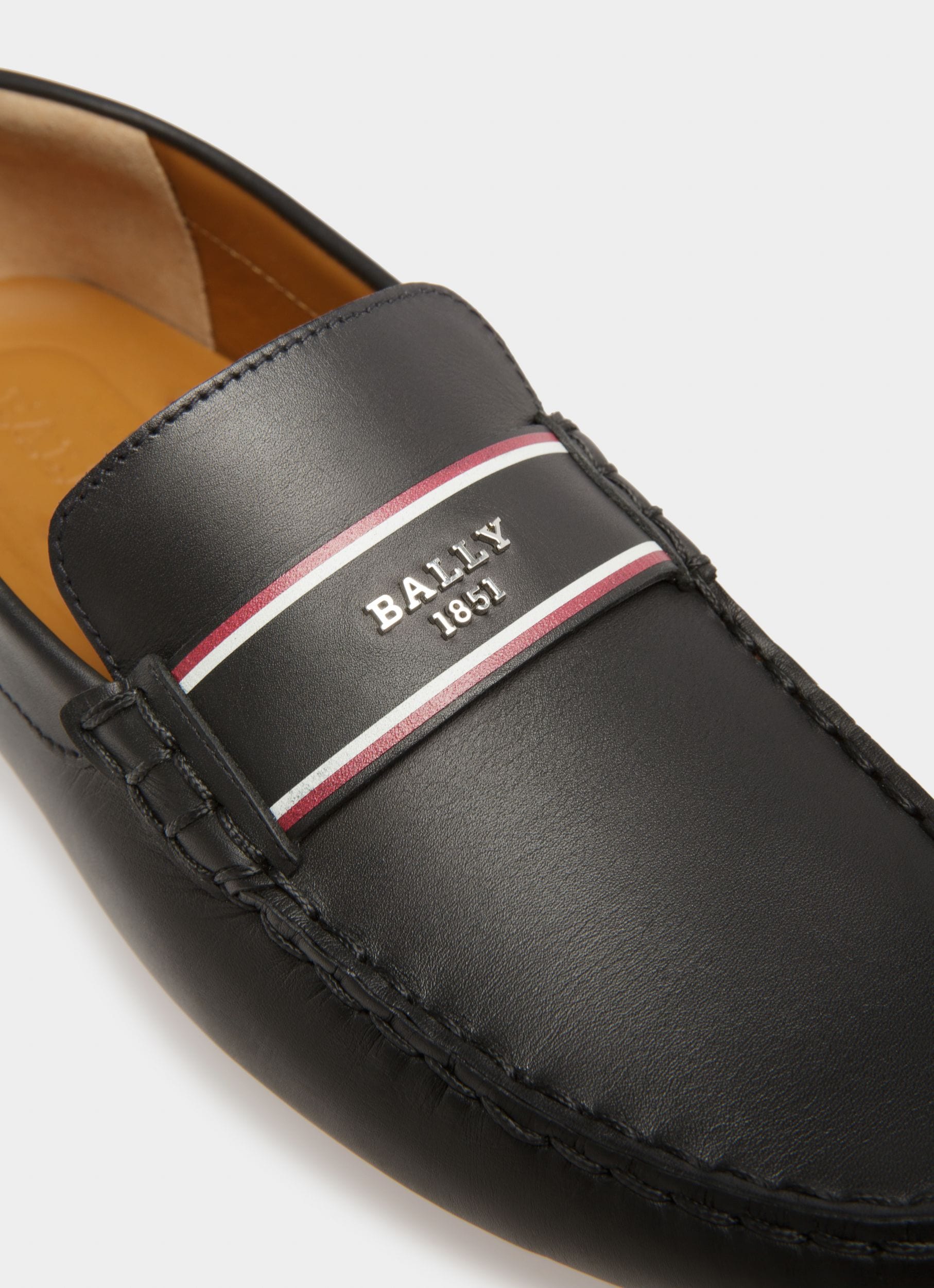 Pabyl Leather Drivers In Black - Men's - Bally - 06