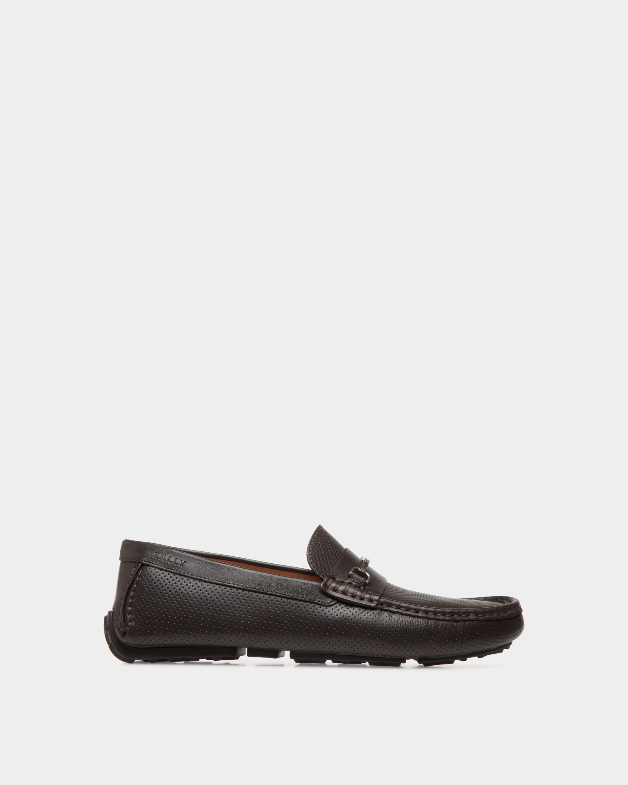 Drivers In Brown Leather - Men's - Bally - 01