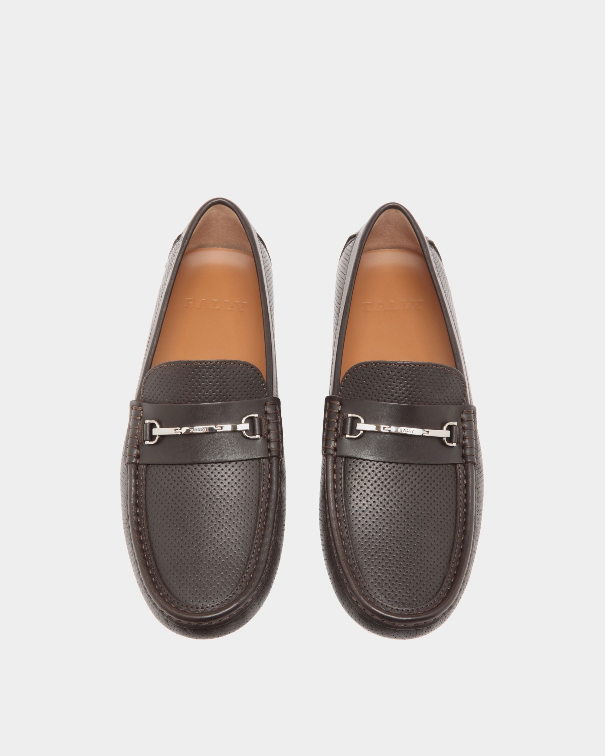 Drivers In Brown Leather - Men's - Bally - 04