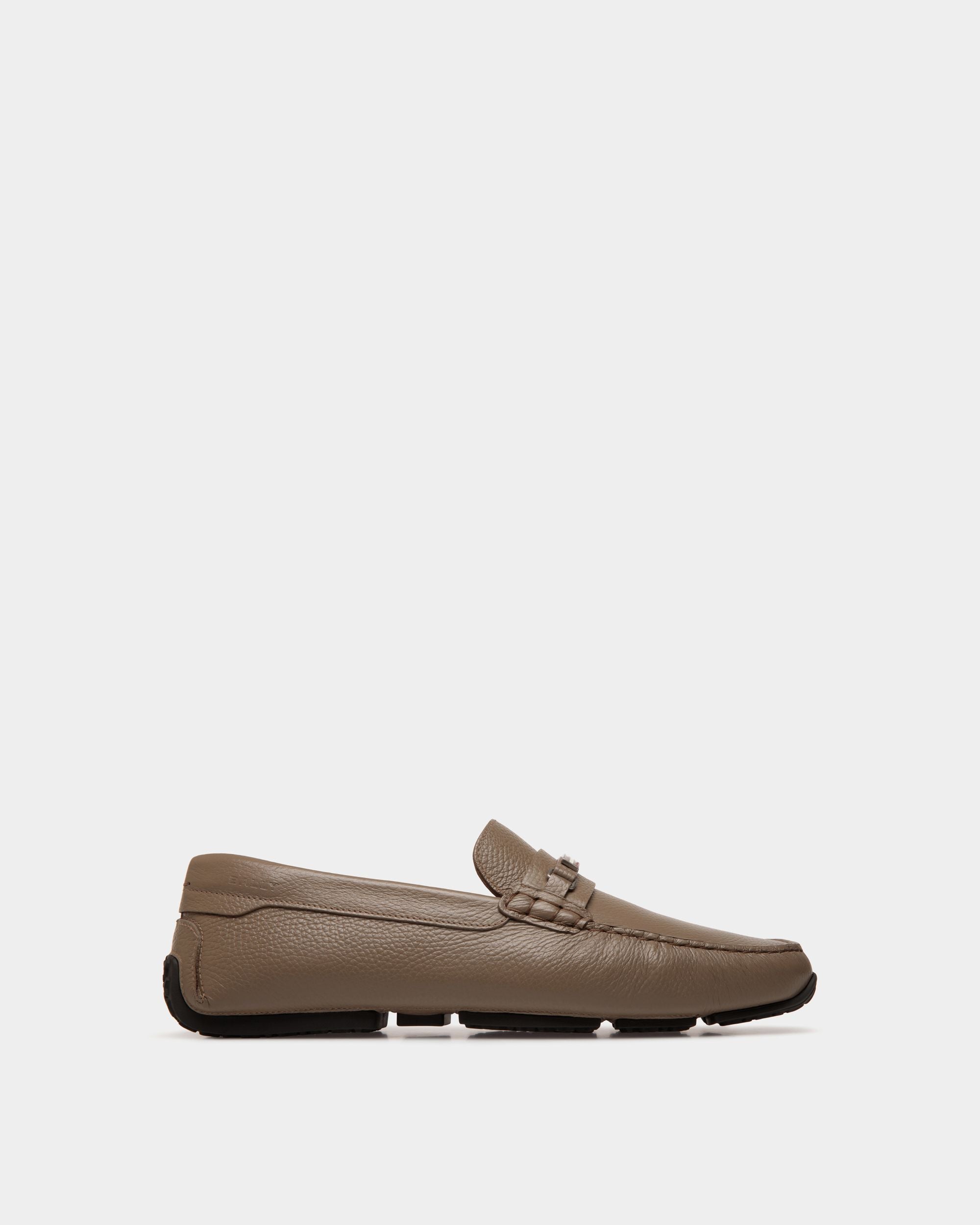 Pilot Driver in Taupe Grained Leather - Hombre - Bally - 01