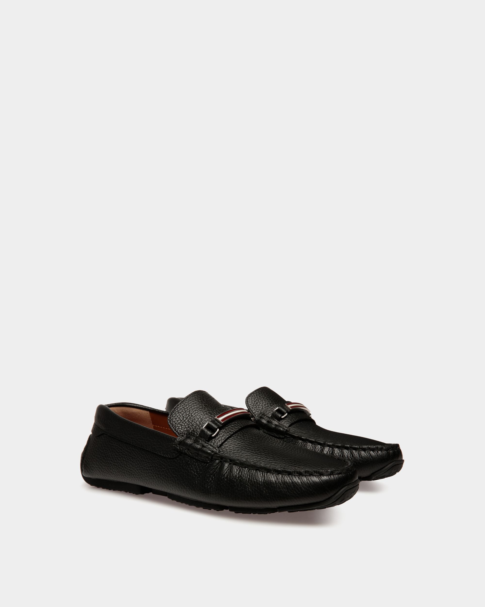 Pilot Driver In Black Grained Leather - Men's - Bally - 03