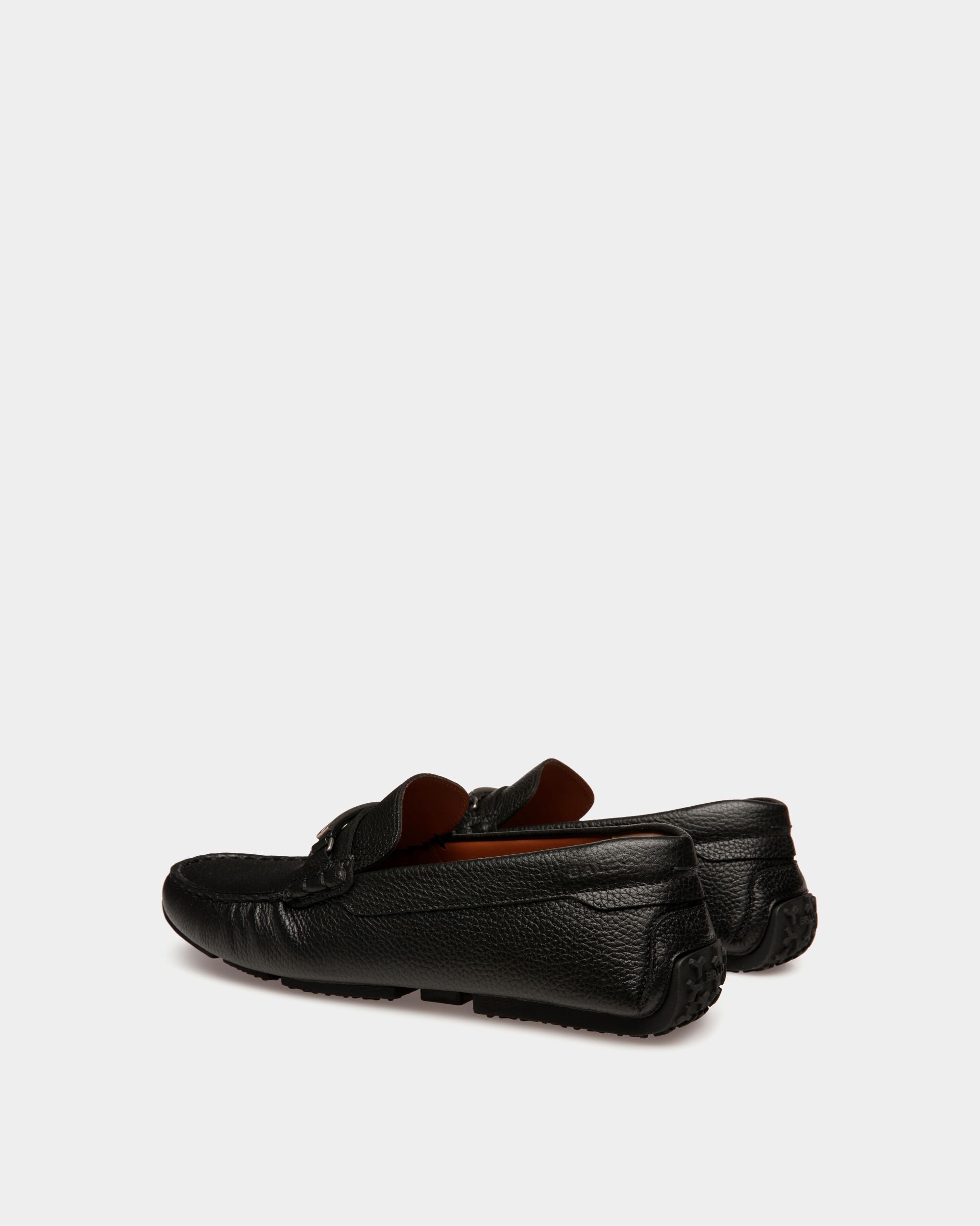 Pilot Driver In Black Grained Leather - Men's - Bally - 04