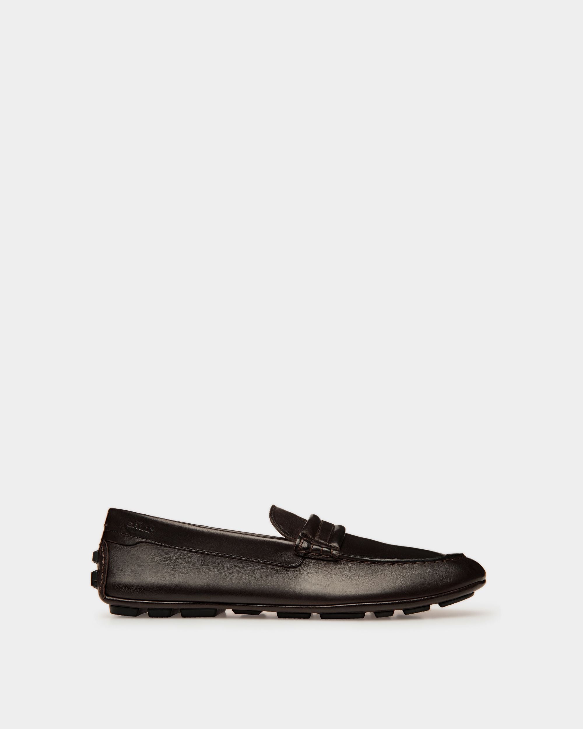 Zapato Driver Kerbs De Piel Ébano - Hombre - Bally - 01