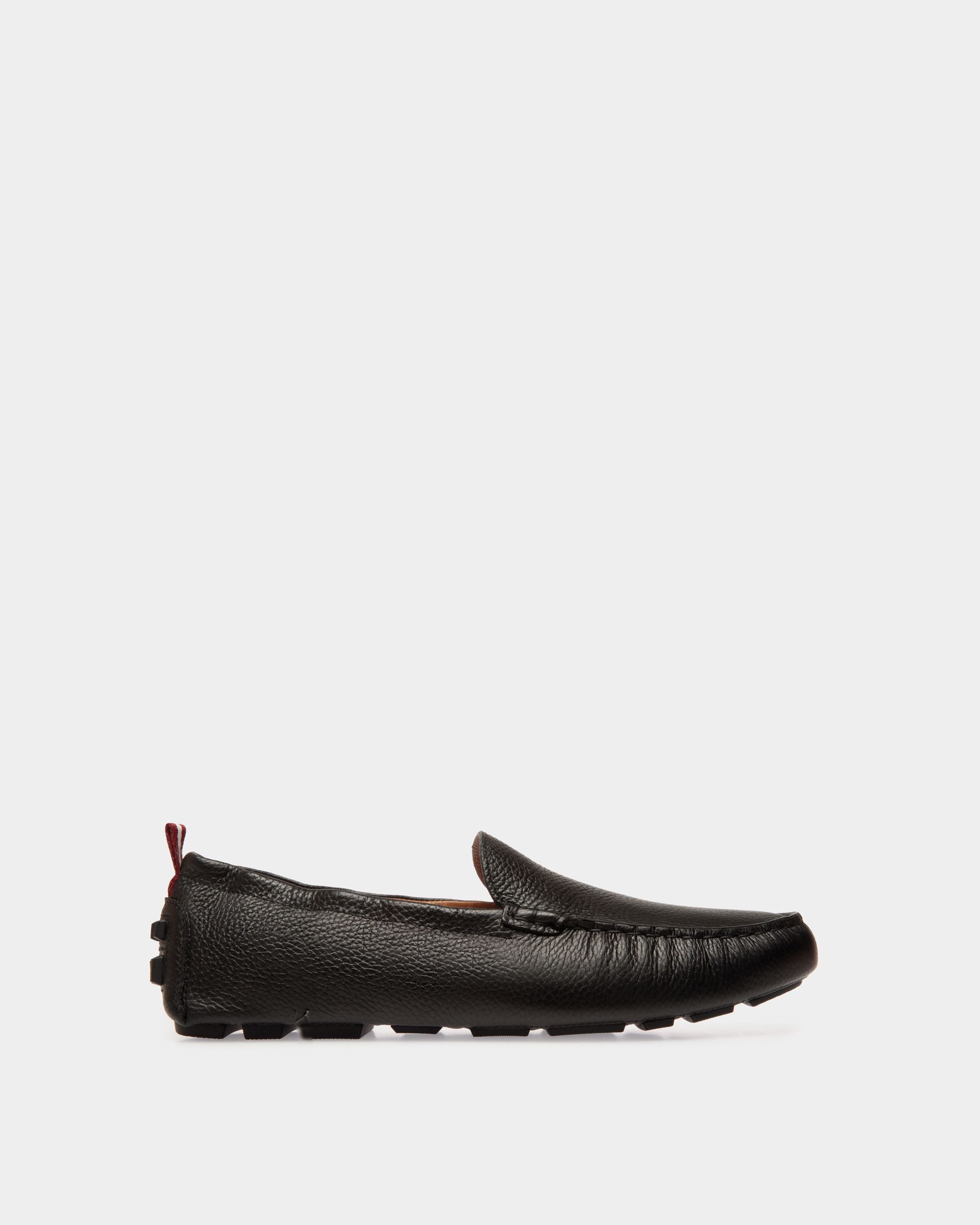 Kerbs Driver in Black Grained Leather - Men's - Bally - 01