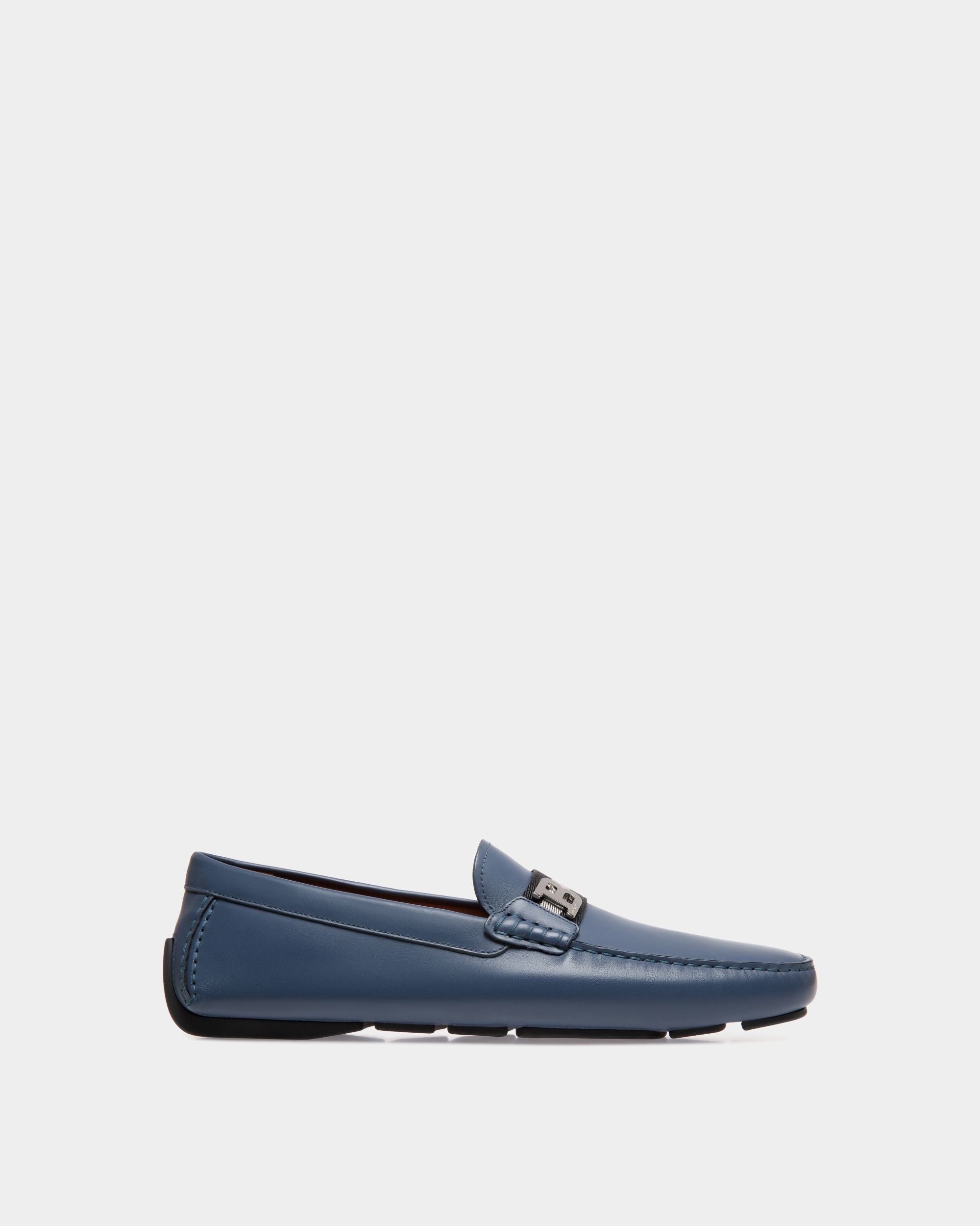 Drivers In Blue Leather - Men's - Bally - 01