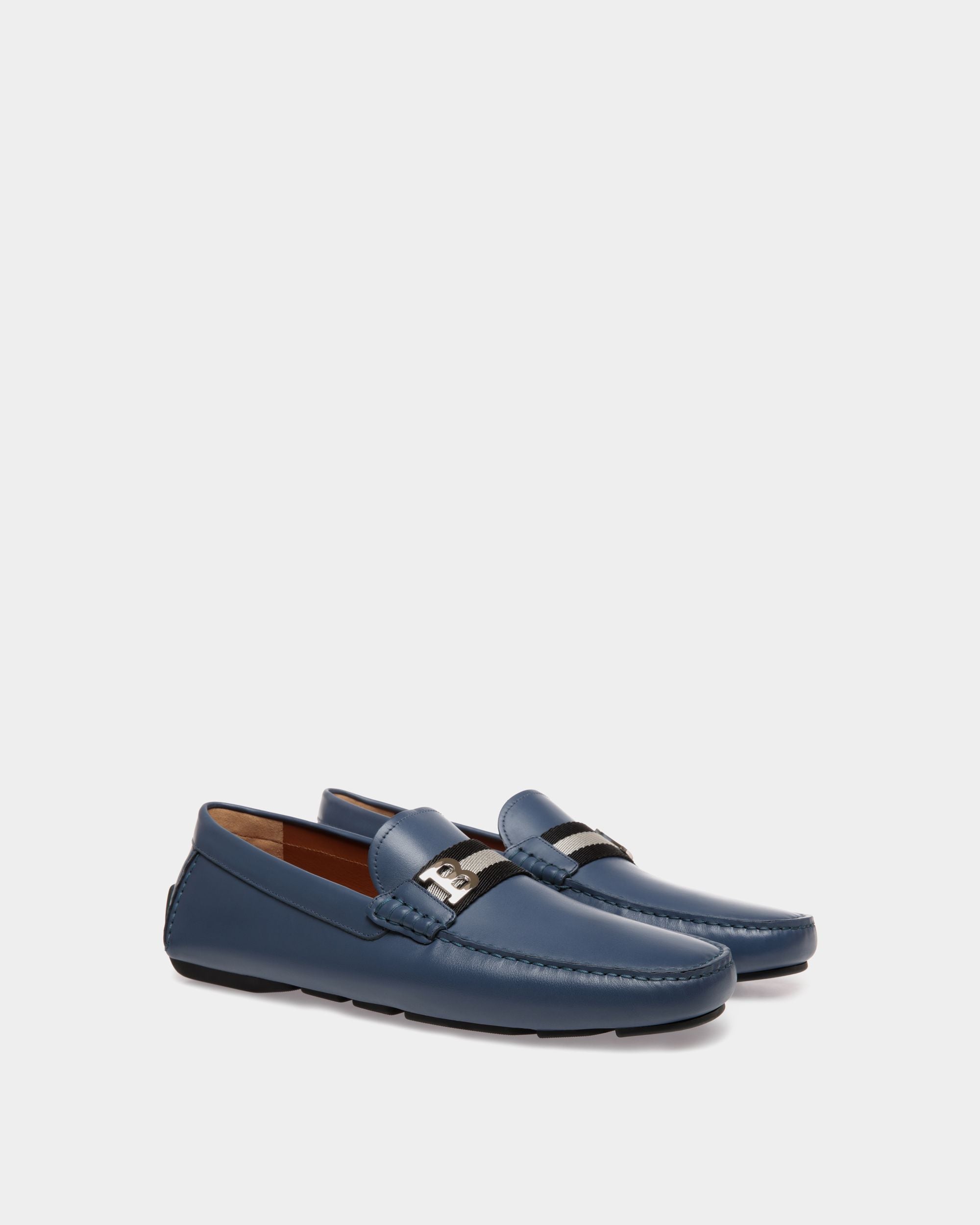 Drivers In Blue Leather - Men's - Bally - 02
