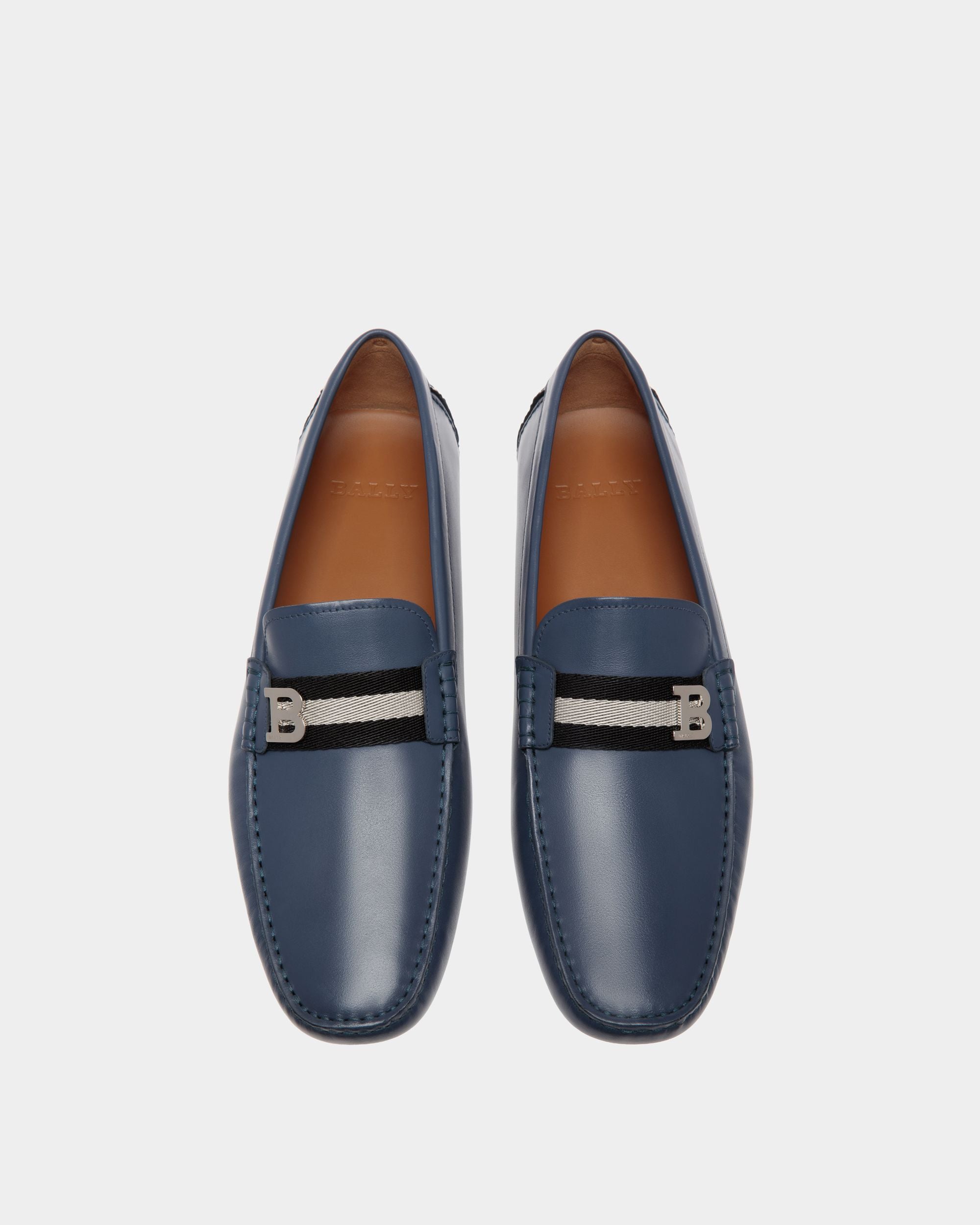 Drivers In Blue Leather - Men's - Bally - 04