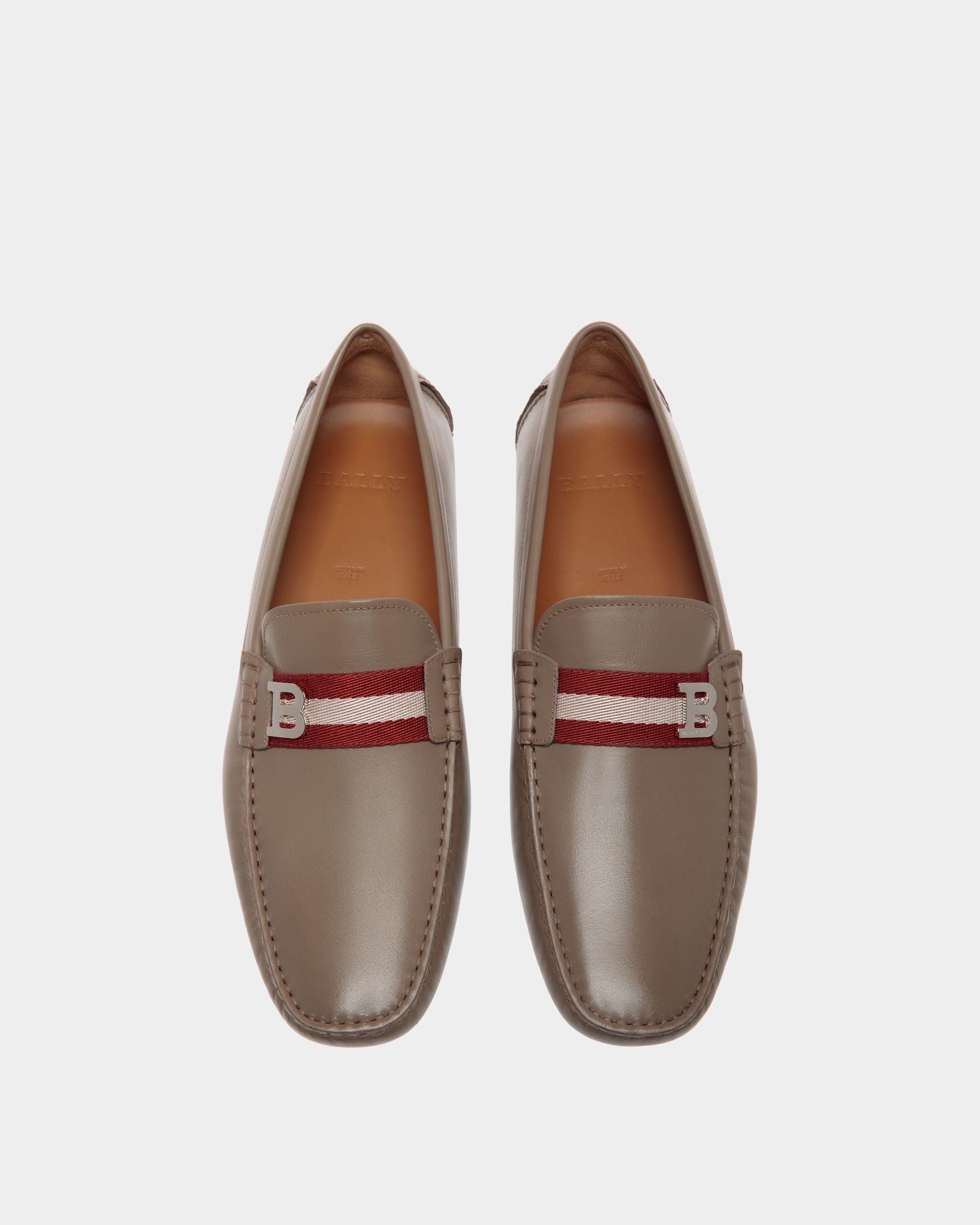Drivers In Beige Leather - Men's - Bally - 04