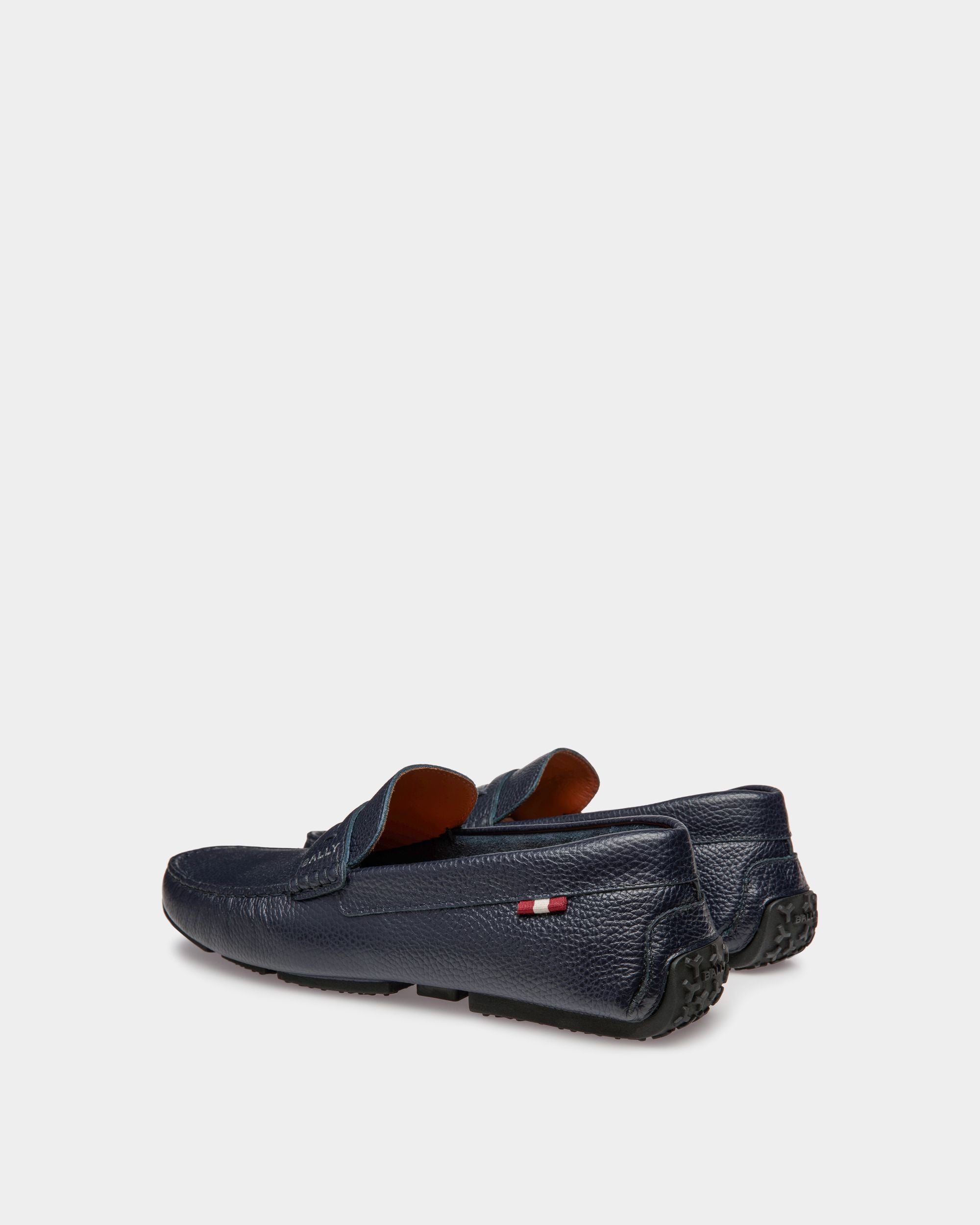 Zapato Driver Pilot De Piel Granulada Navy Blue - Hombre - Bally - 03