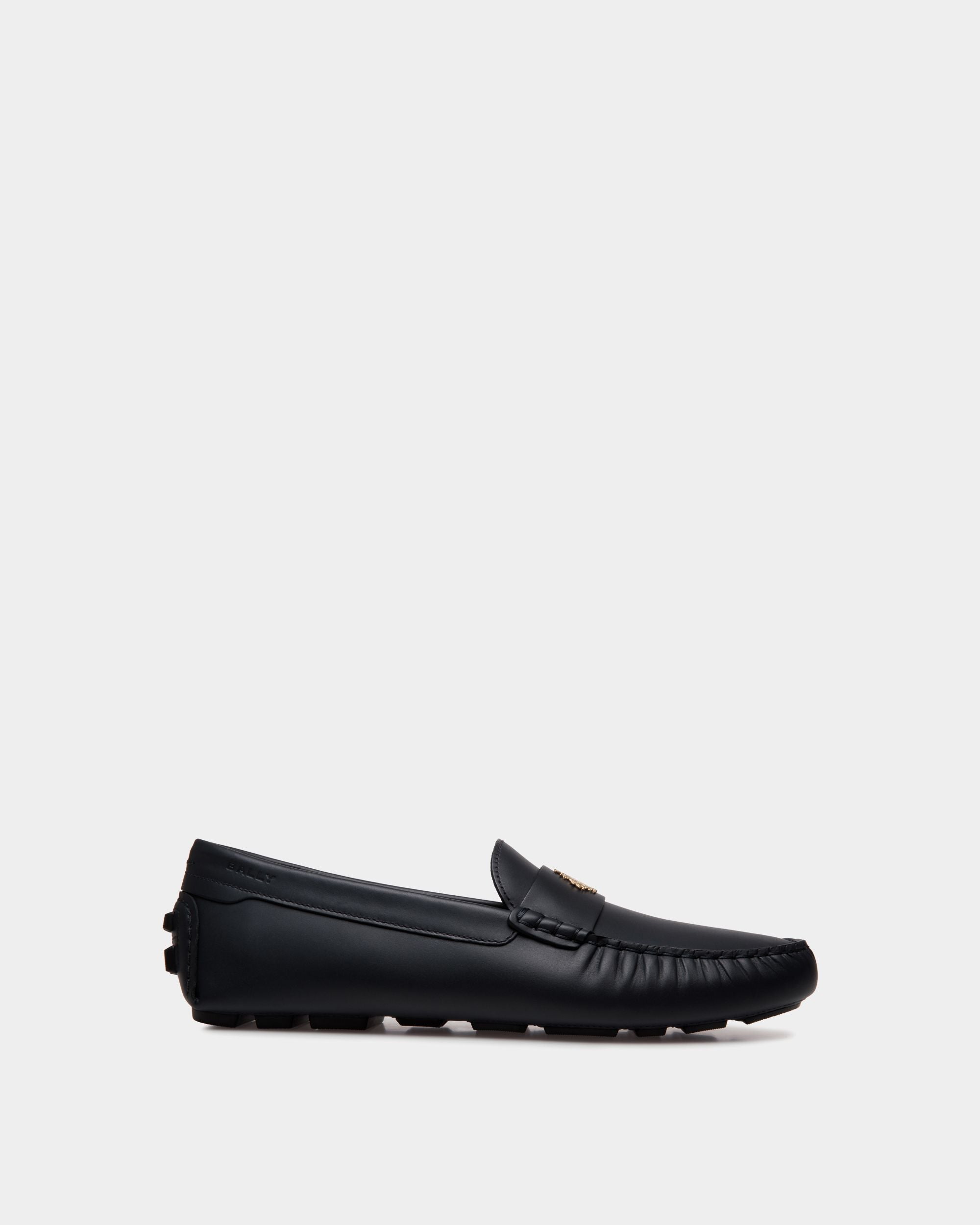 Kerbs Driver In Navy Blue Leather - Men's - Bally - 01