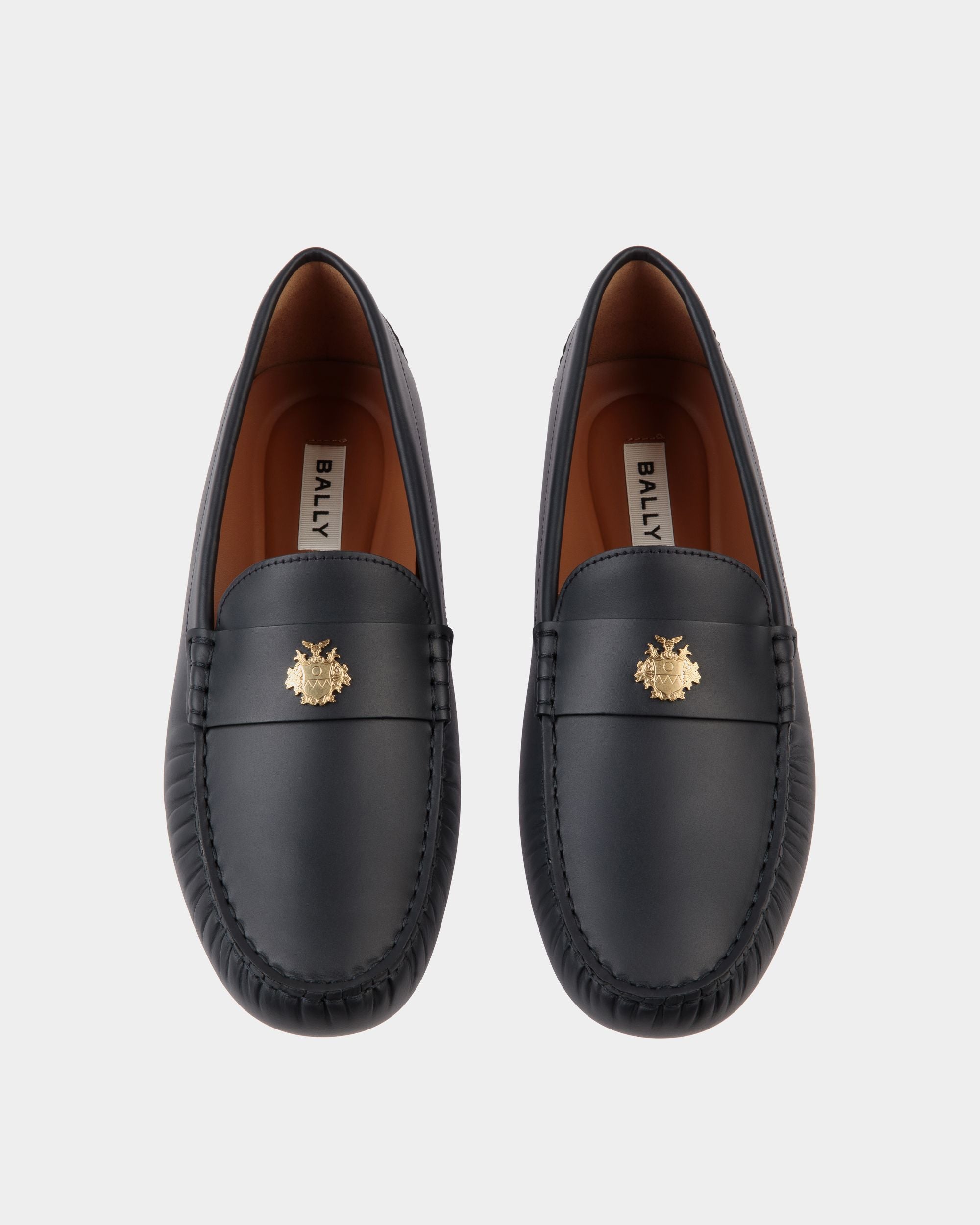 Kerbs Driver In Navy Blue Leather - Men's - Bally - 05