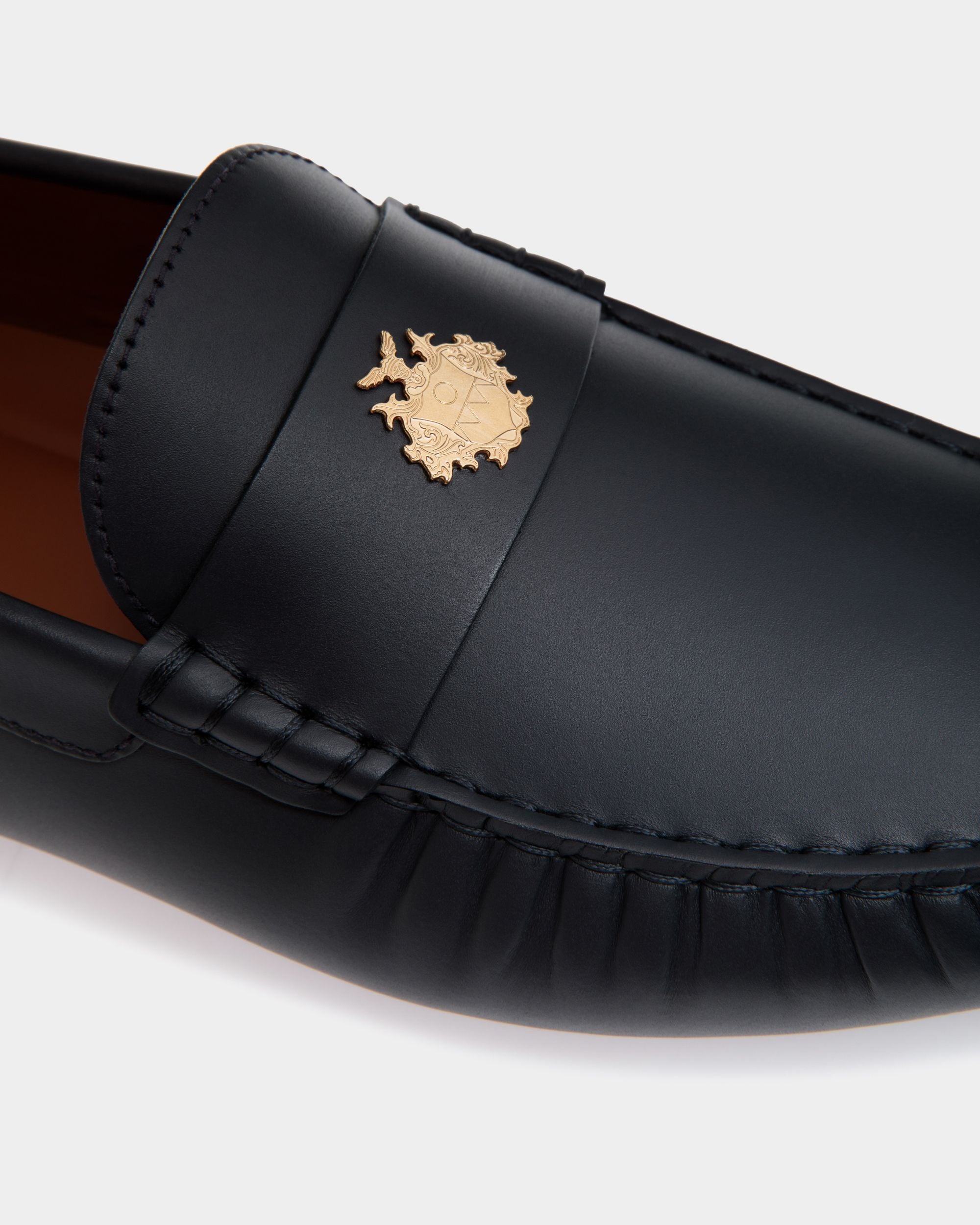 Kerbs Driver In Navy Blue Leather - Men's - Bally - 06