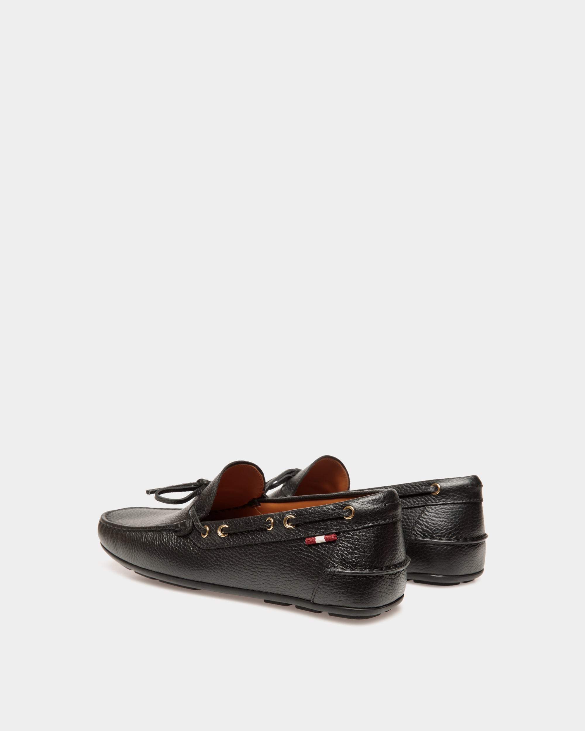 Zapato Driver Clay De Piel Granulada Negra - Hombre - Bally - 04