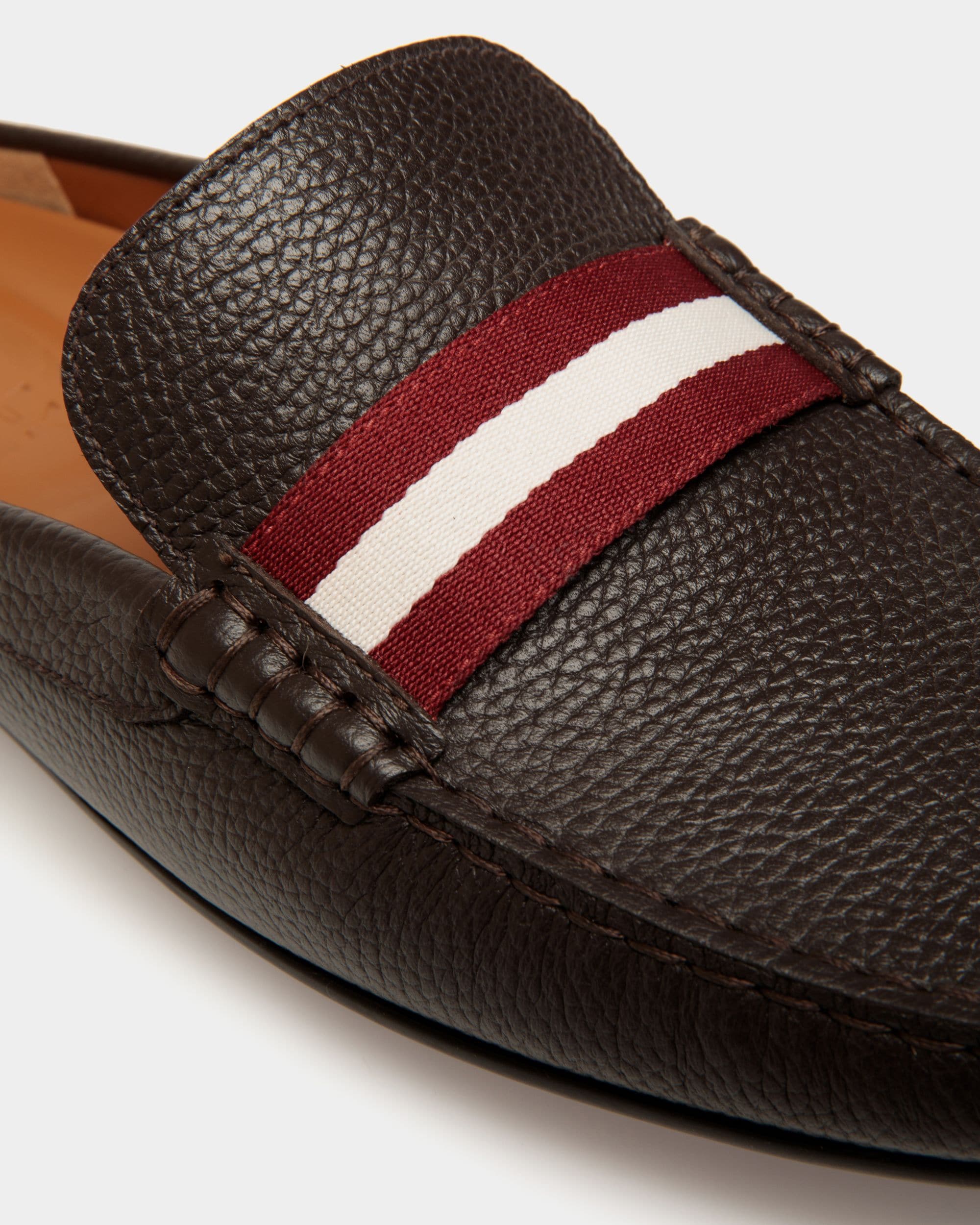Clay Driver in Ebano Grained Leather - Hombre - Bally - 05