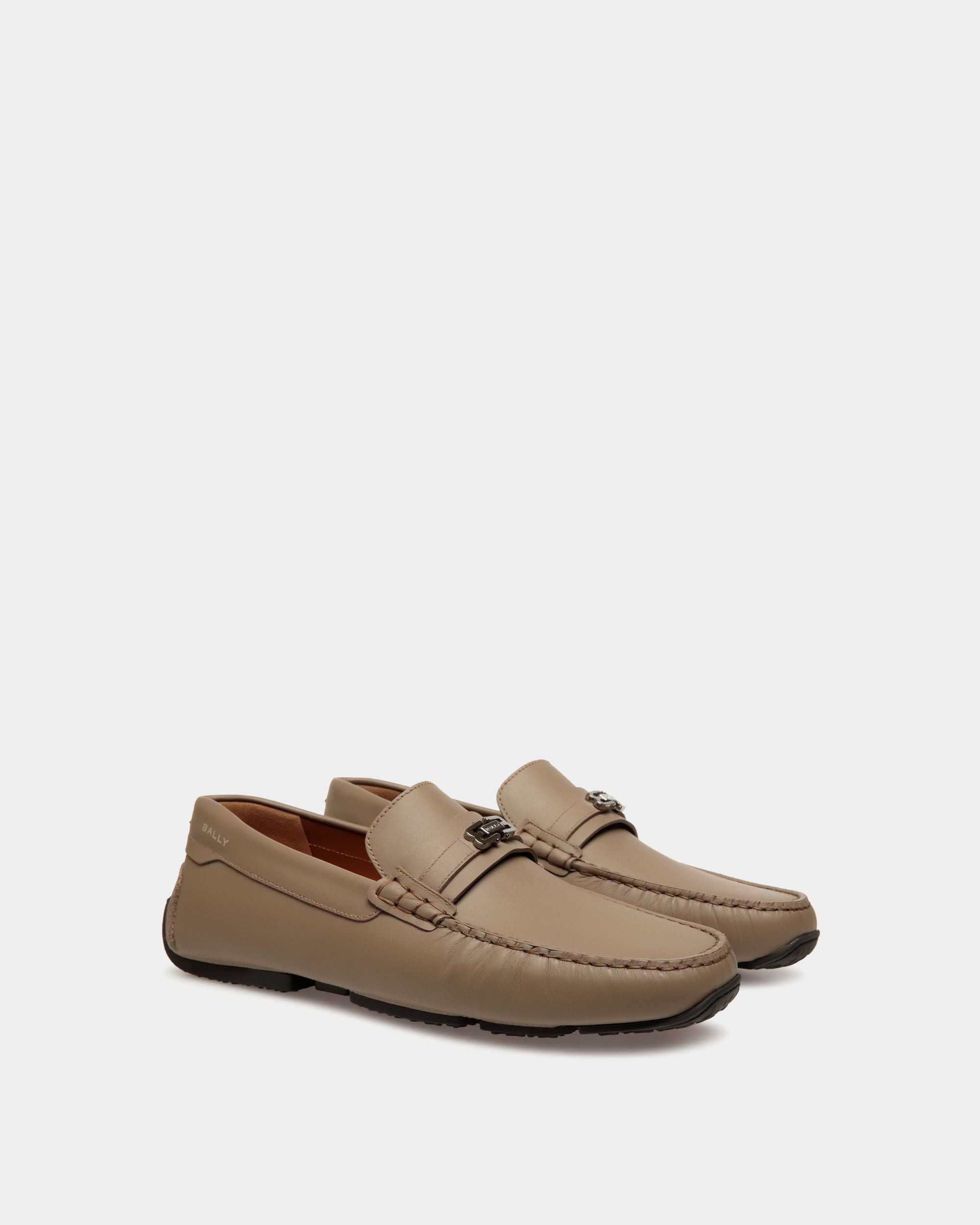 Pilot Driver in Taupe Leather - Hombre - Bally - 02