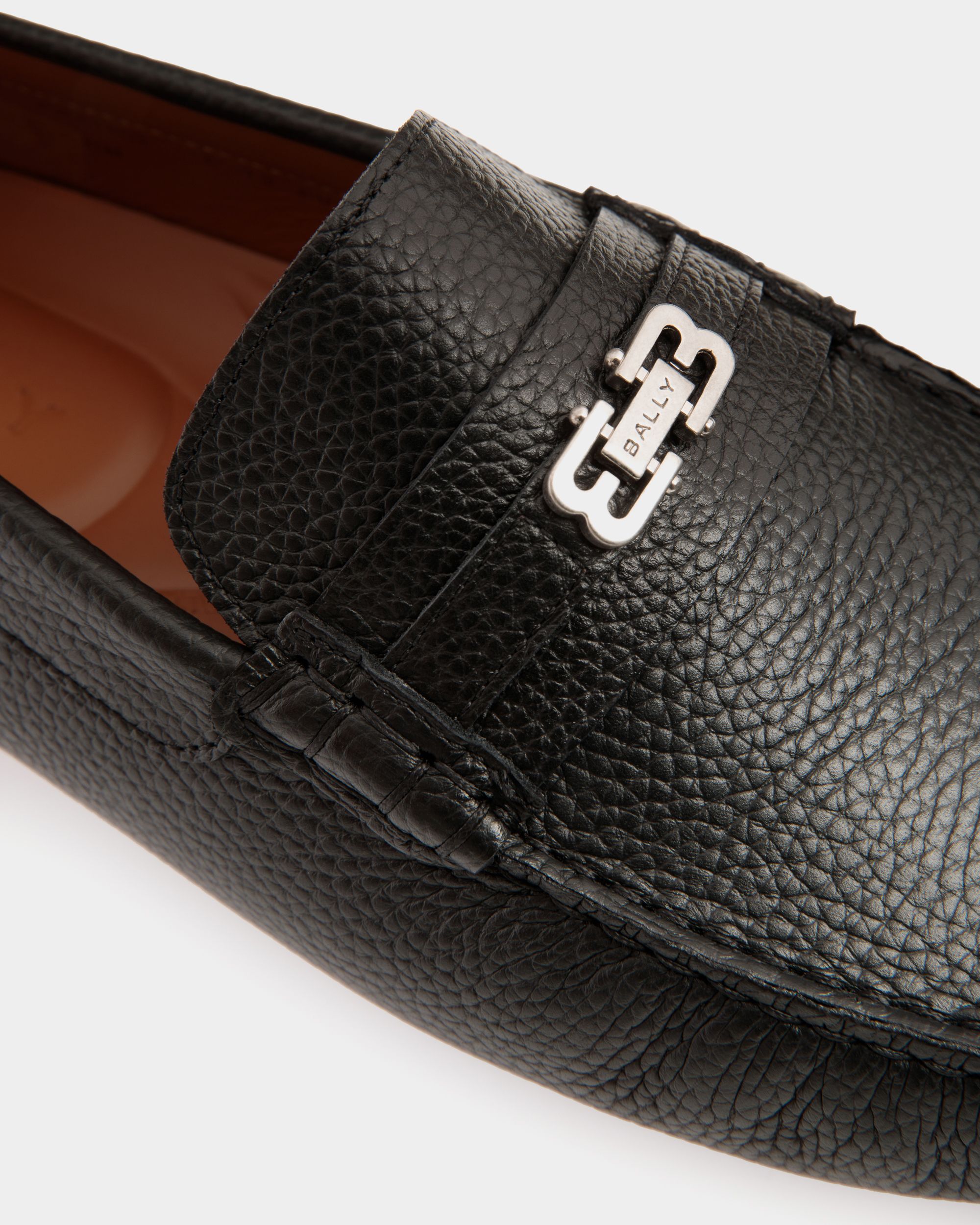 Pilot Driver in Black Grained Leather - Hombre - Bally - 05