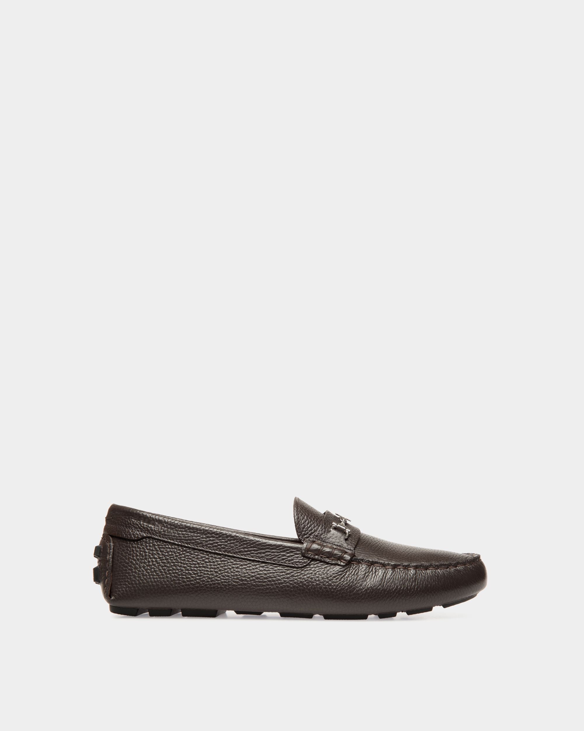 Kerbs Loafer in Ebano Grained Leather - Men's - Bally - 01