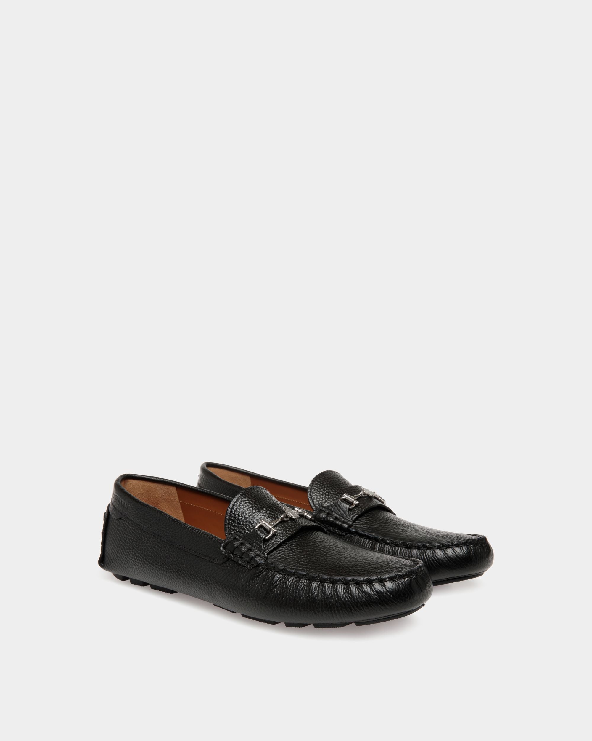 Kerbs Driver in Black Grained Leather - Men's - Bally - 02