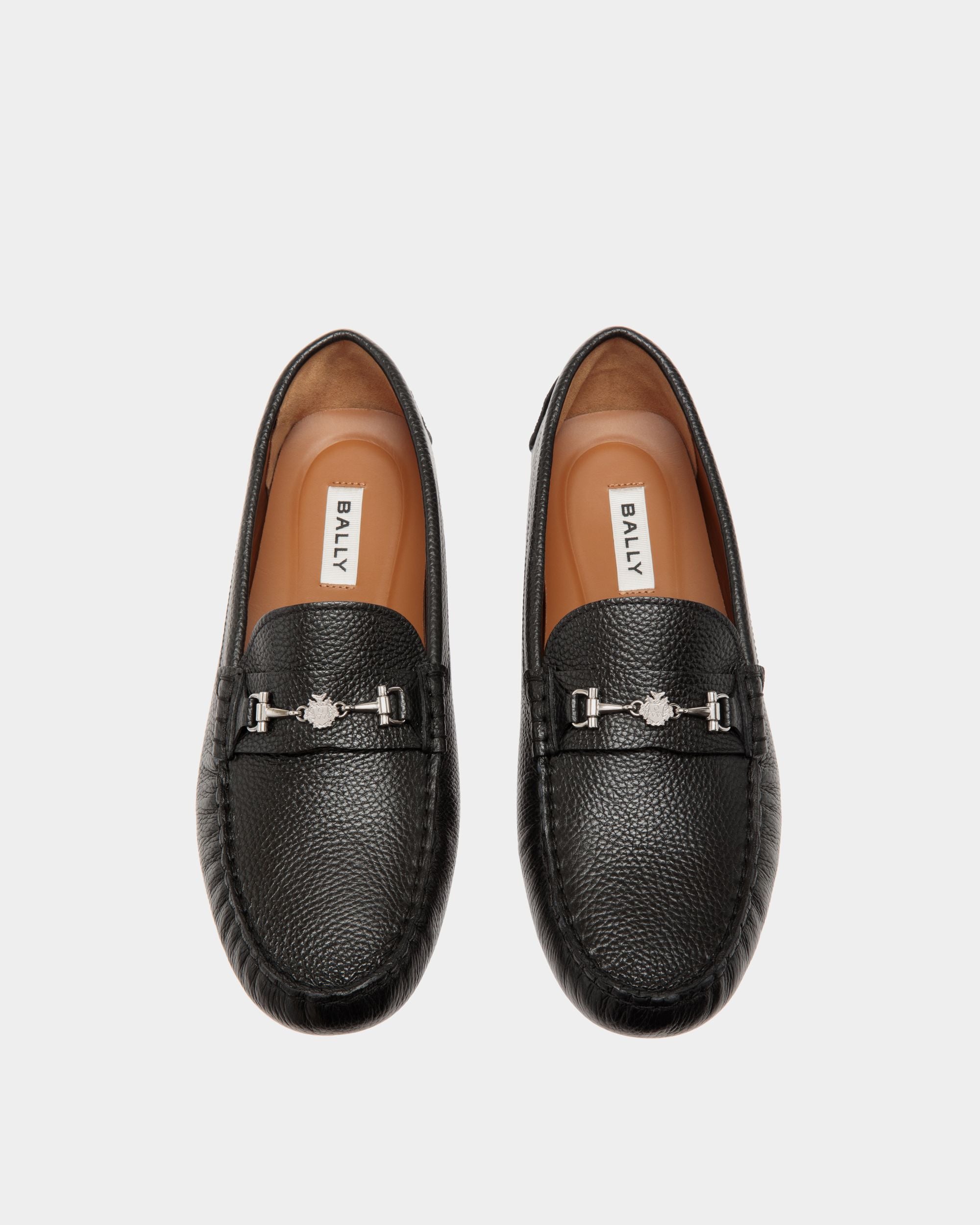 Kerbs Driver in Black Grained Leather - Men's - Bally - 04