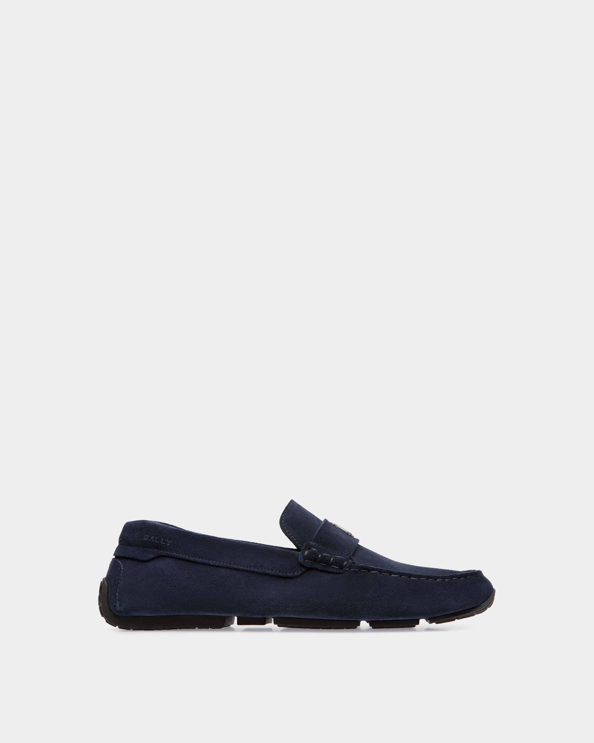 Pilot Driver in Navy Blue Suede - Hombre - Bally - 01