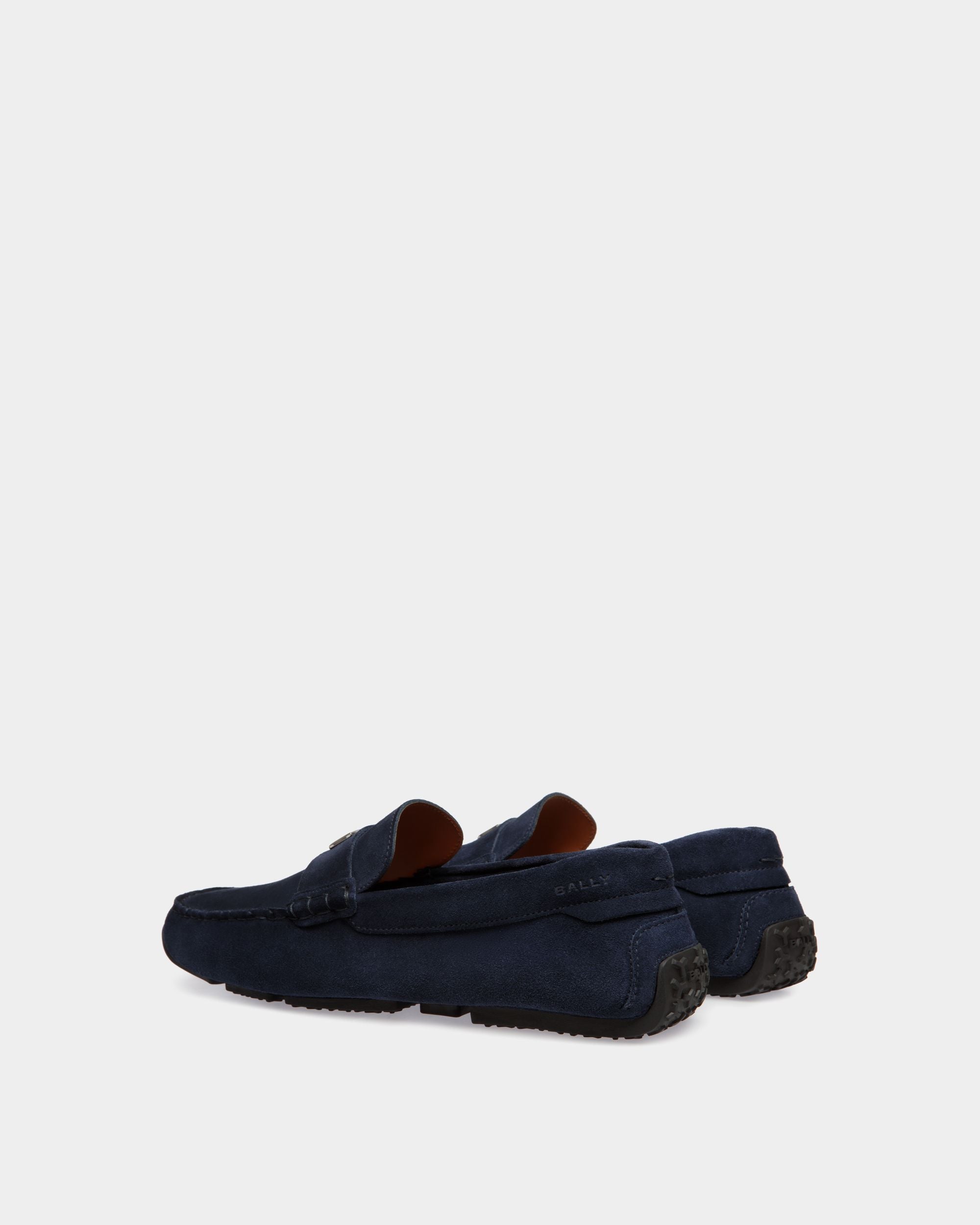 Pilot Driver in Navy Blue Suede - Hombre - Bally - 03