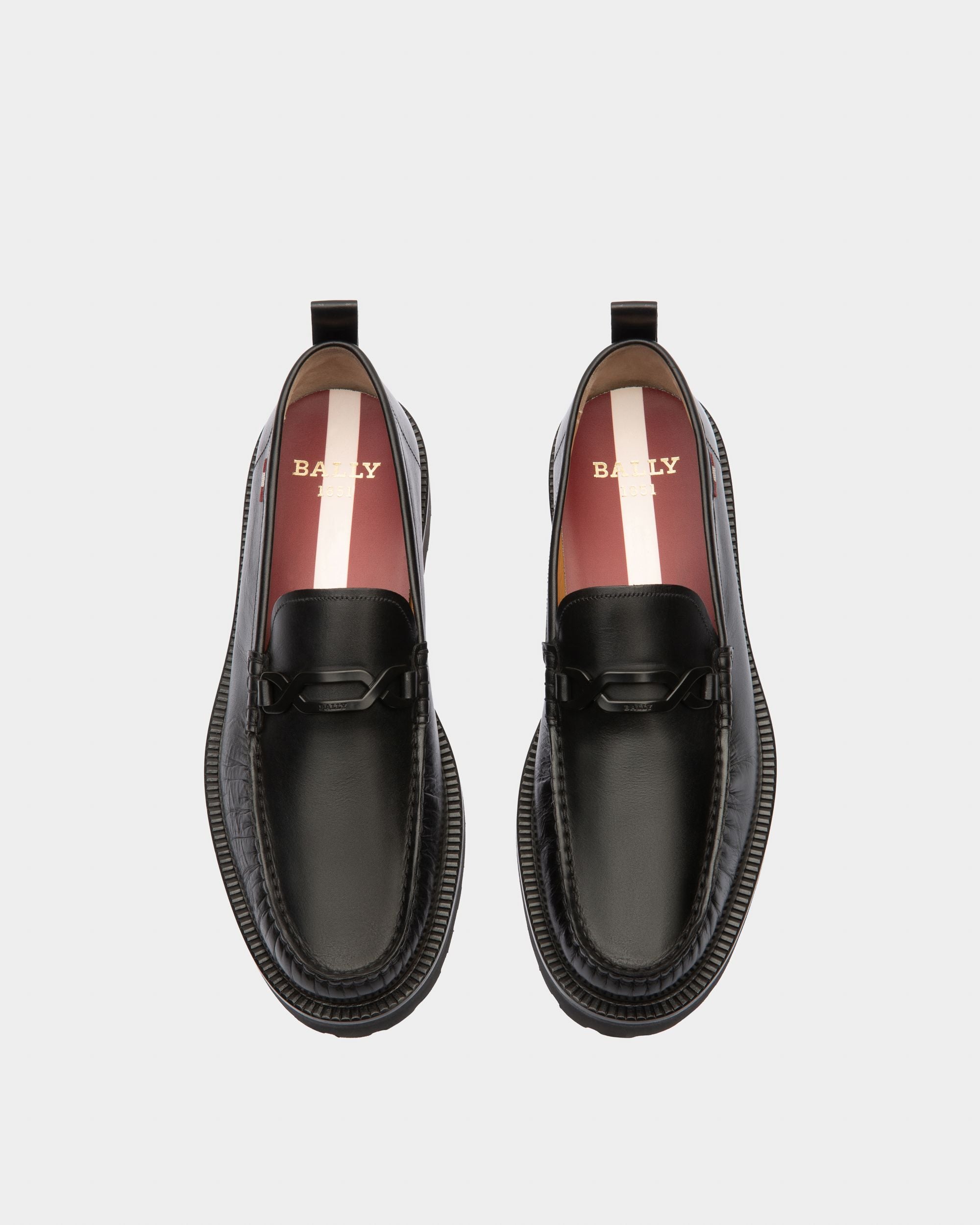 Novian Leather Mocassins In Black - Men's - Bally - 02