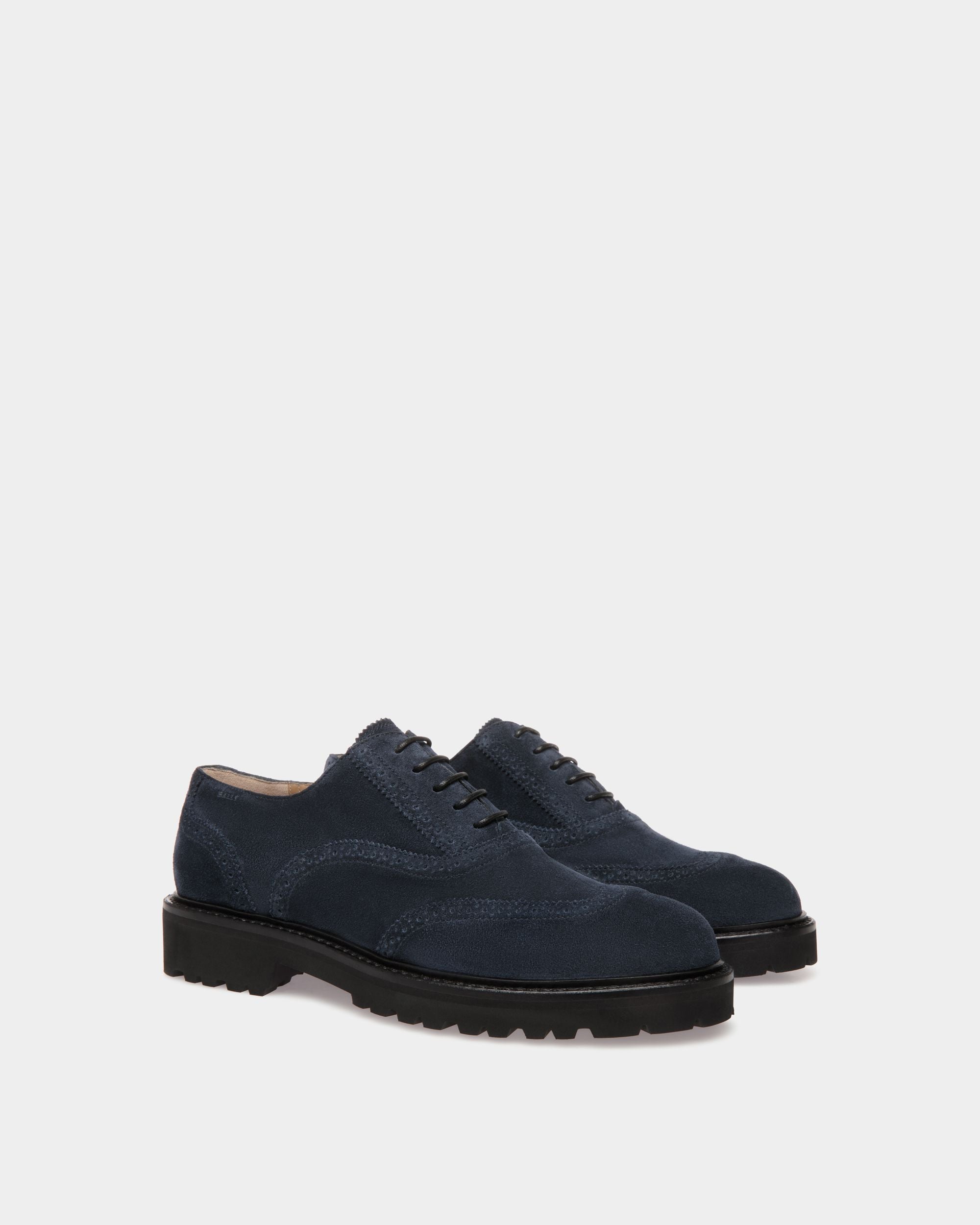 Lace-Ups In Blue Leather - Men's - Bally - 02