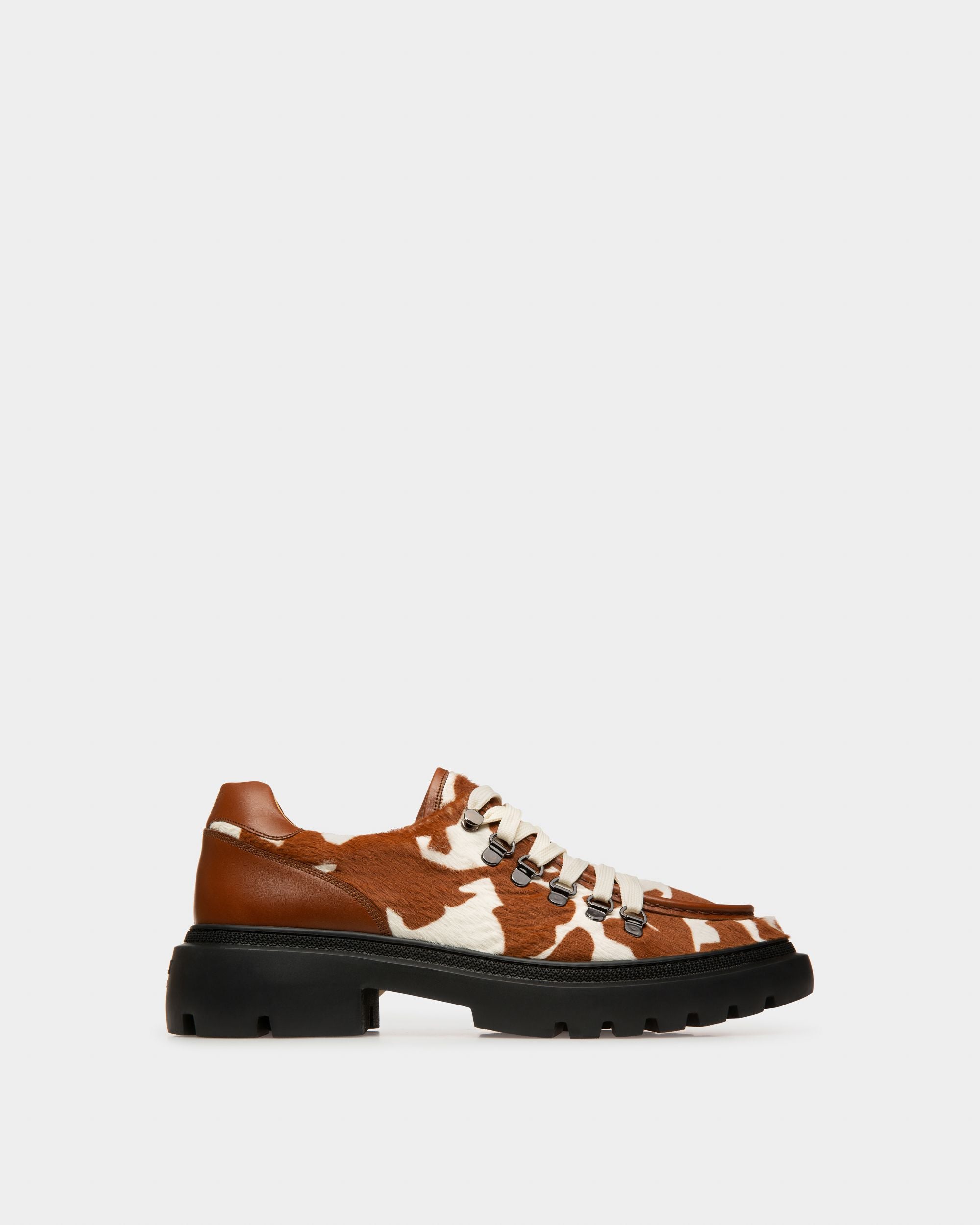 Varshal Leather Derbies In White & Brown - Men's - Bally - 01