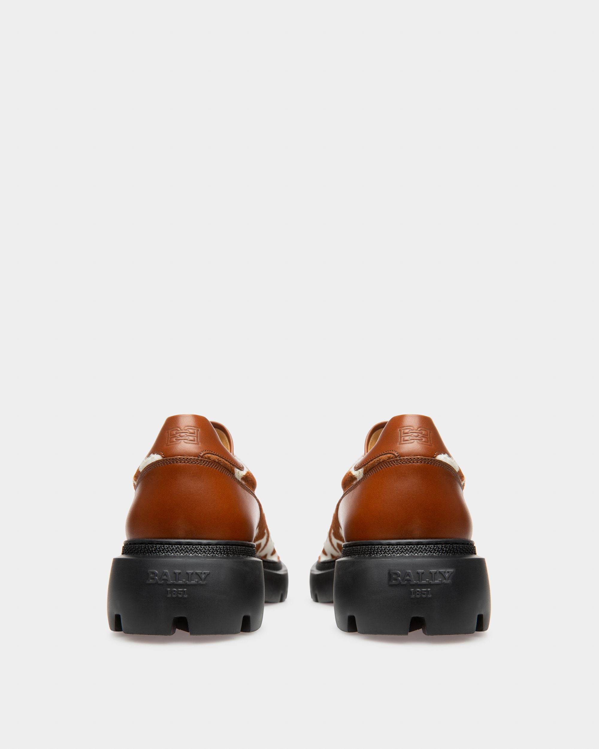 Varshal Leather Derbies In White & Brown - Men's - Bally - 04
