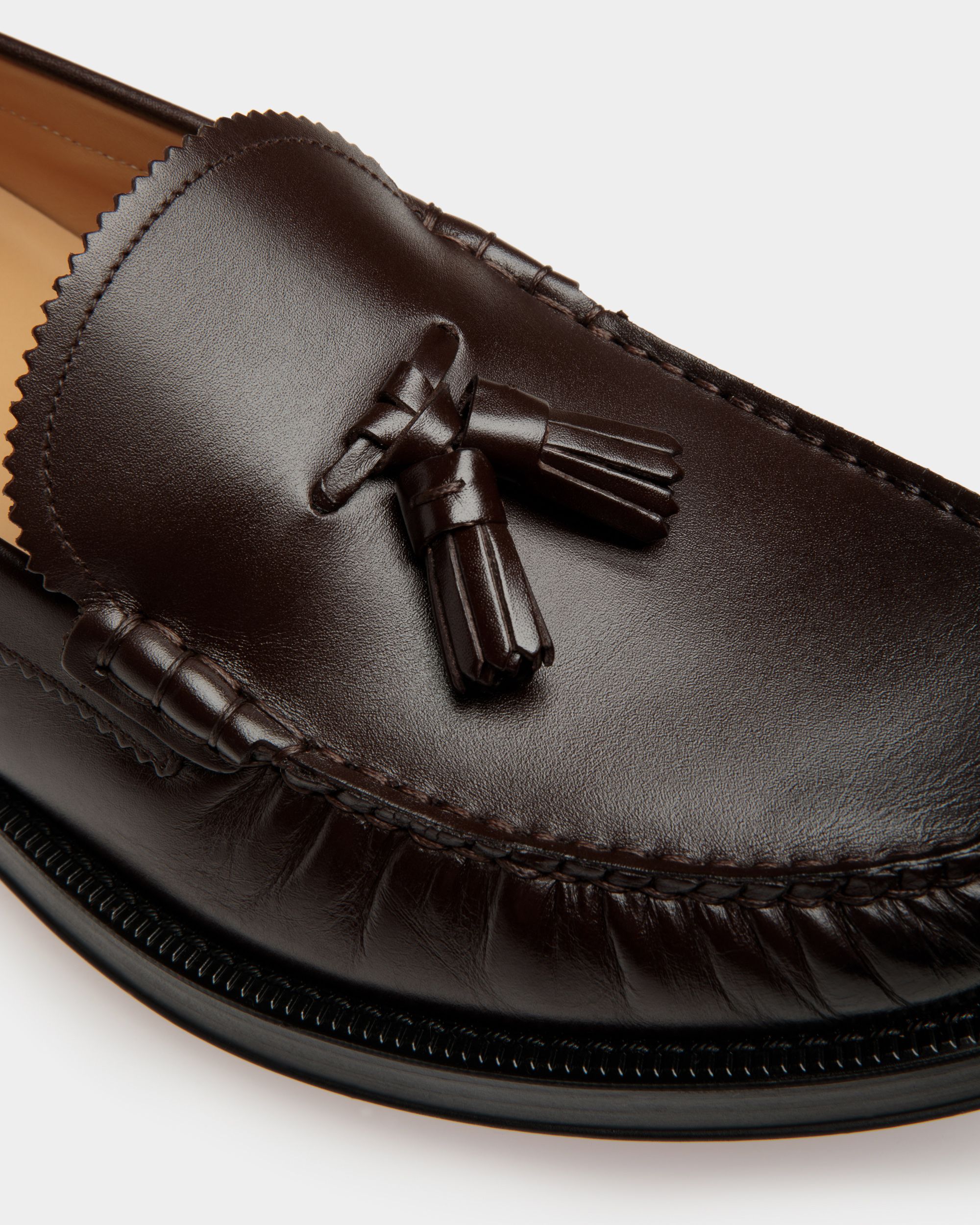 Rome Moccasin In Dark Brown Leather - Men's - Bally - 06