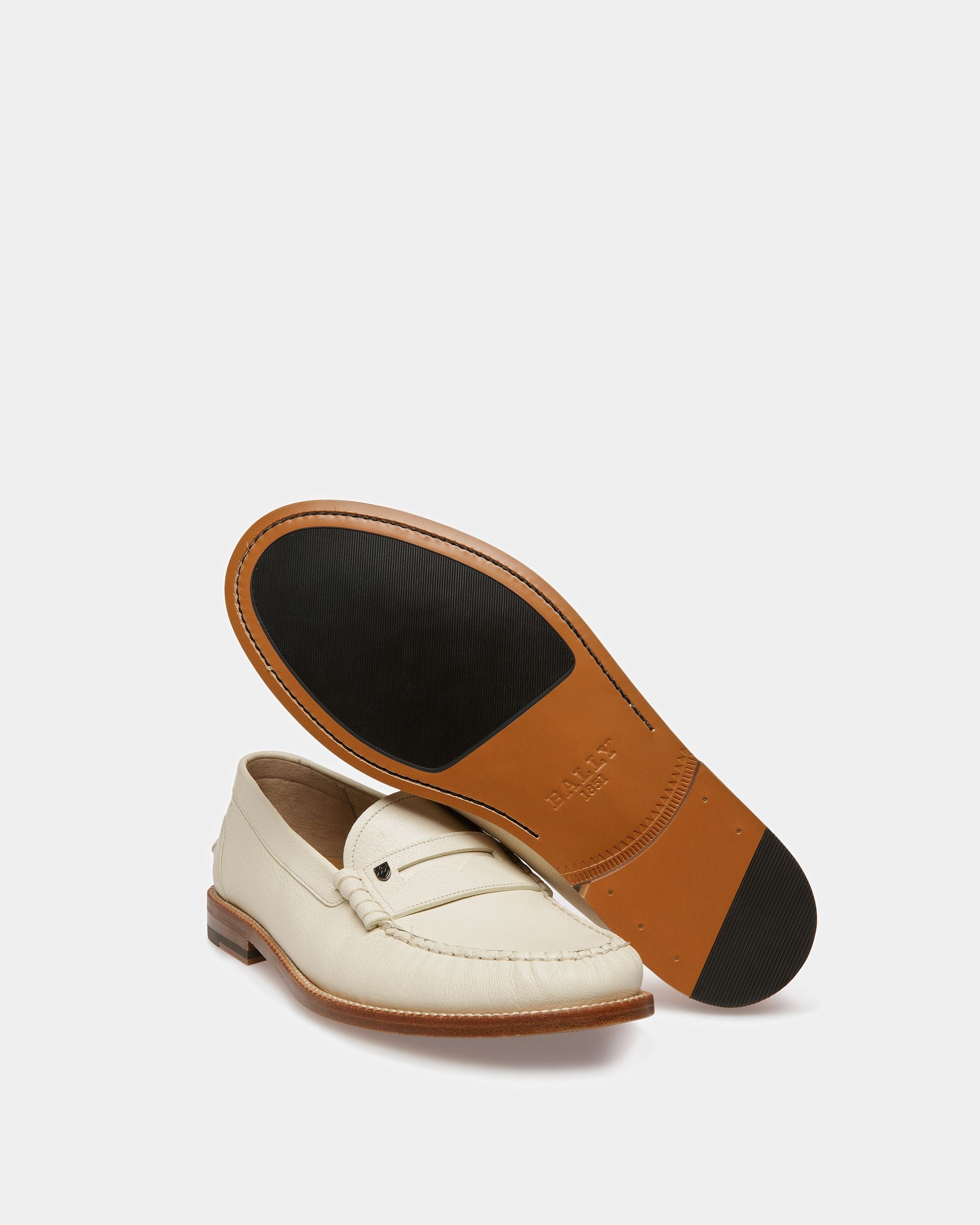 Ron Mocasines De Piel Color Hueso - Hombre - Bally - 05