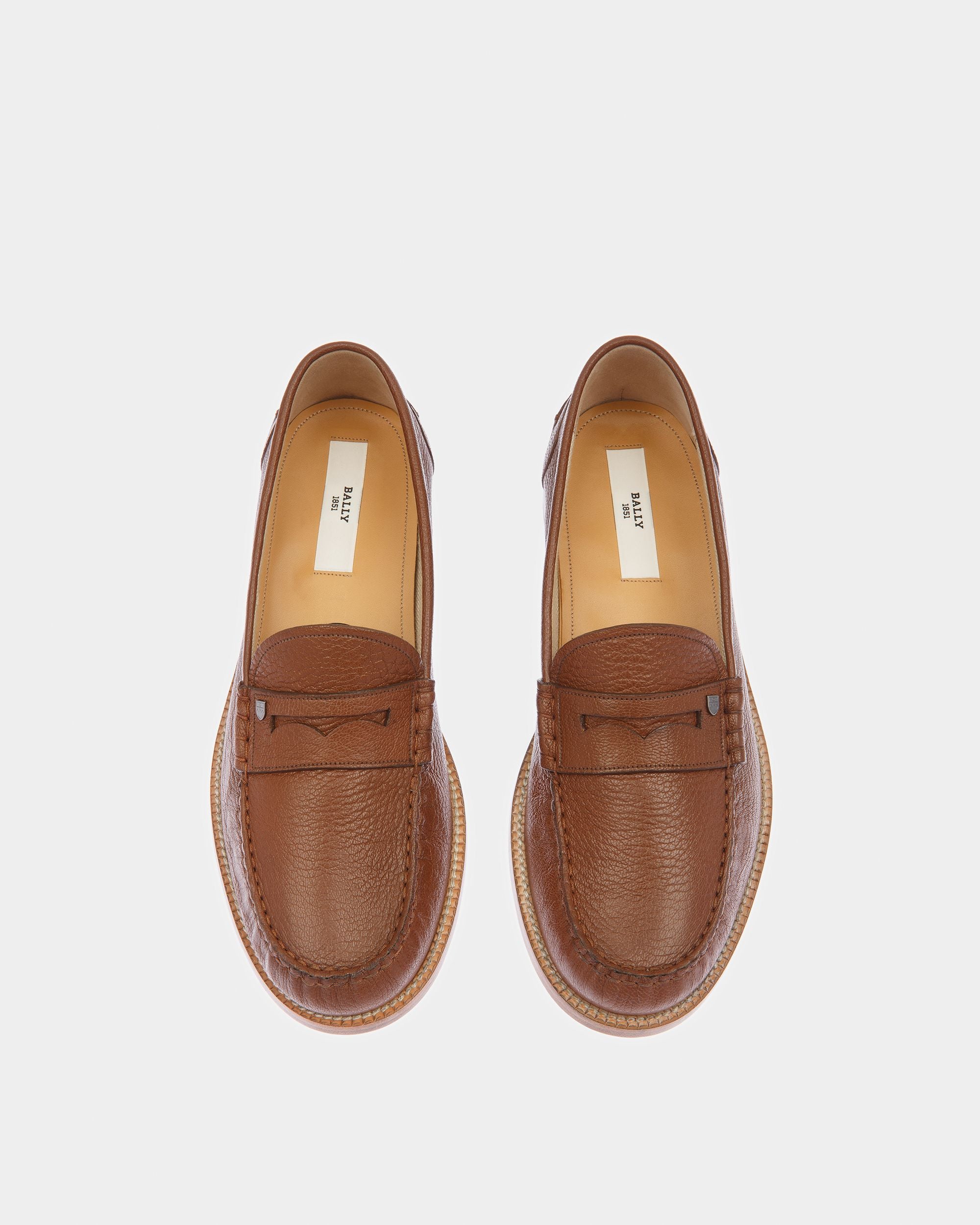 Ron Leather Moccasins In Brown - Men's - Bally - 02