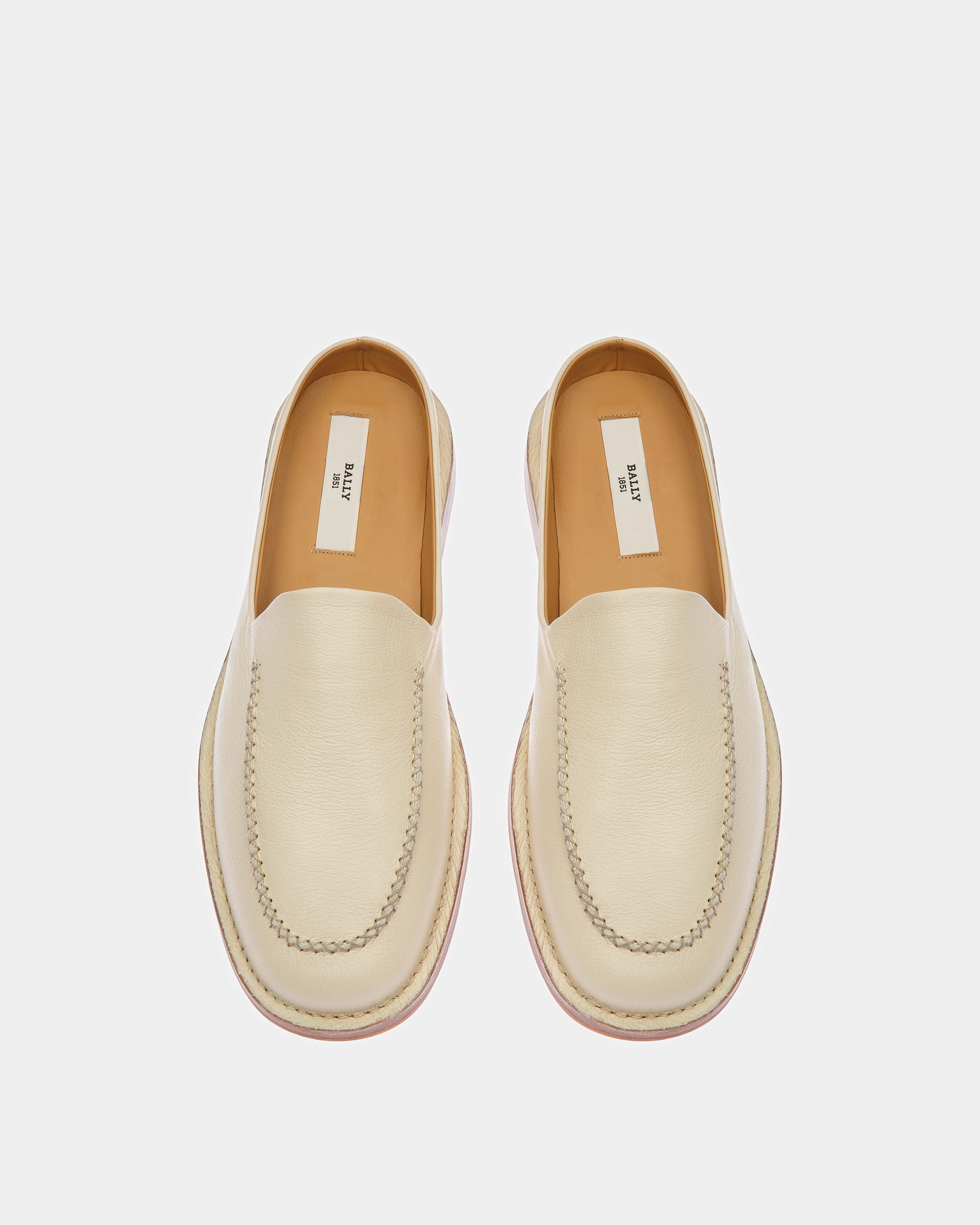 Fosko Pantuflas De Piel Color Hueso - Hombre - Bally - 02