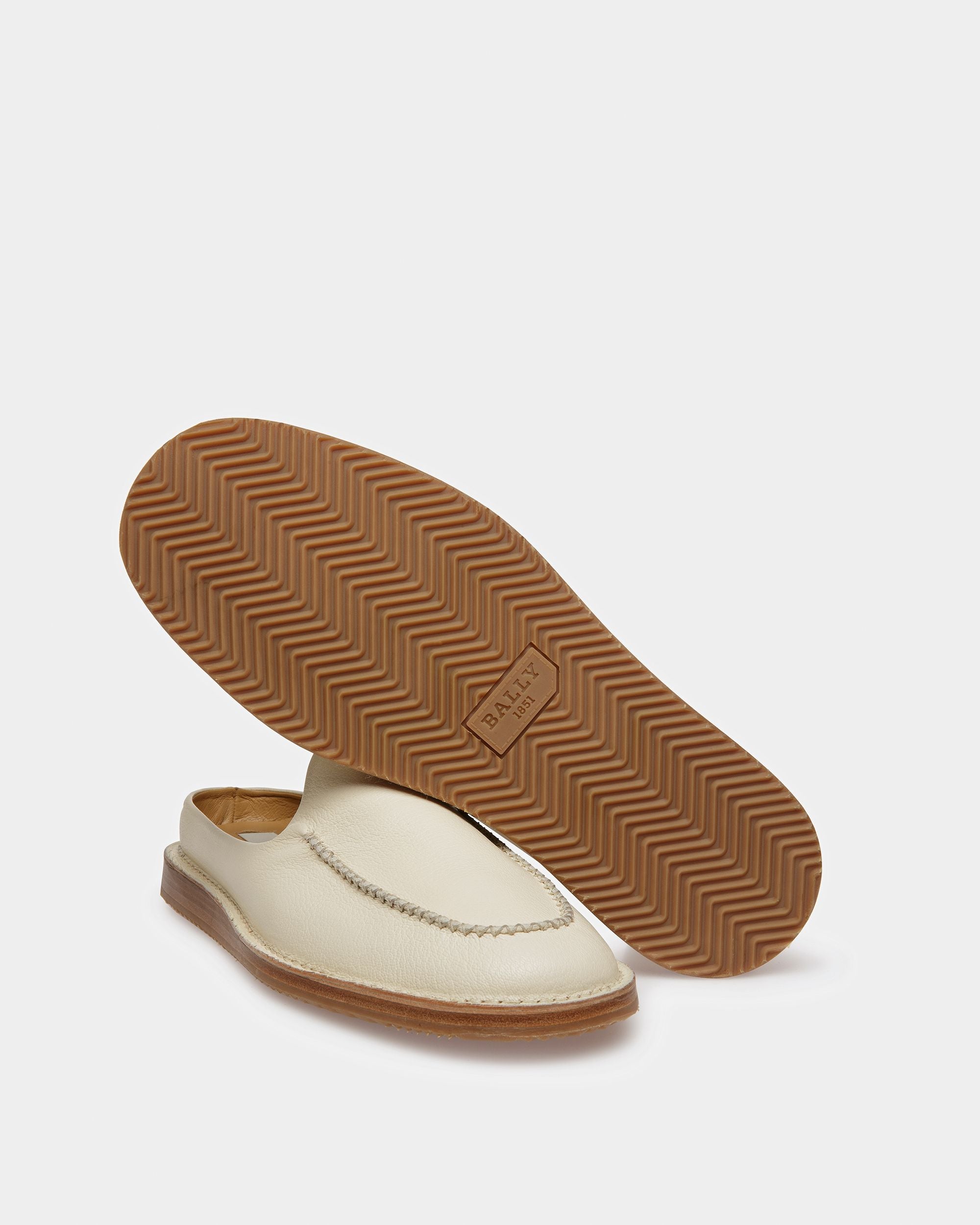 Fosko Pantuflas De Piel Color Hueso - Hombre - Bally - 04