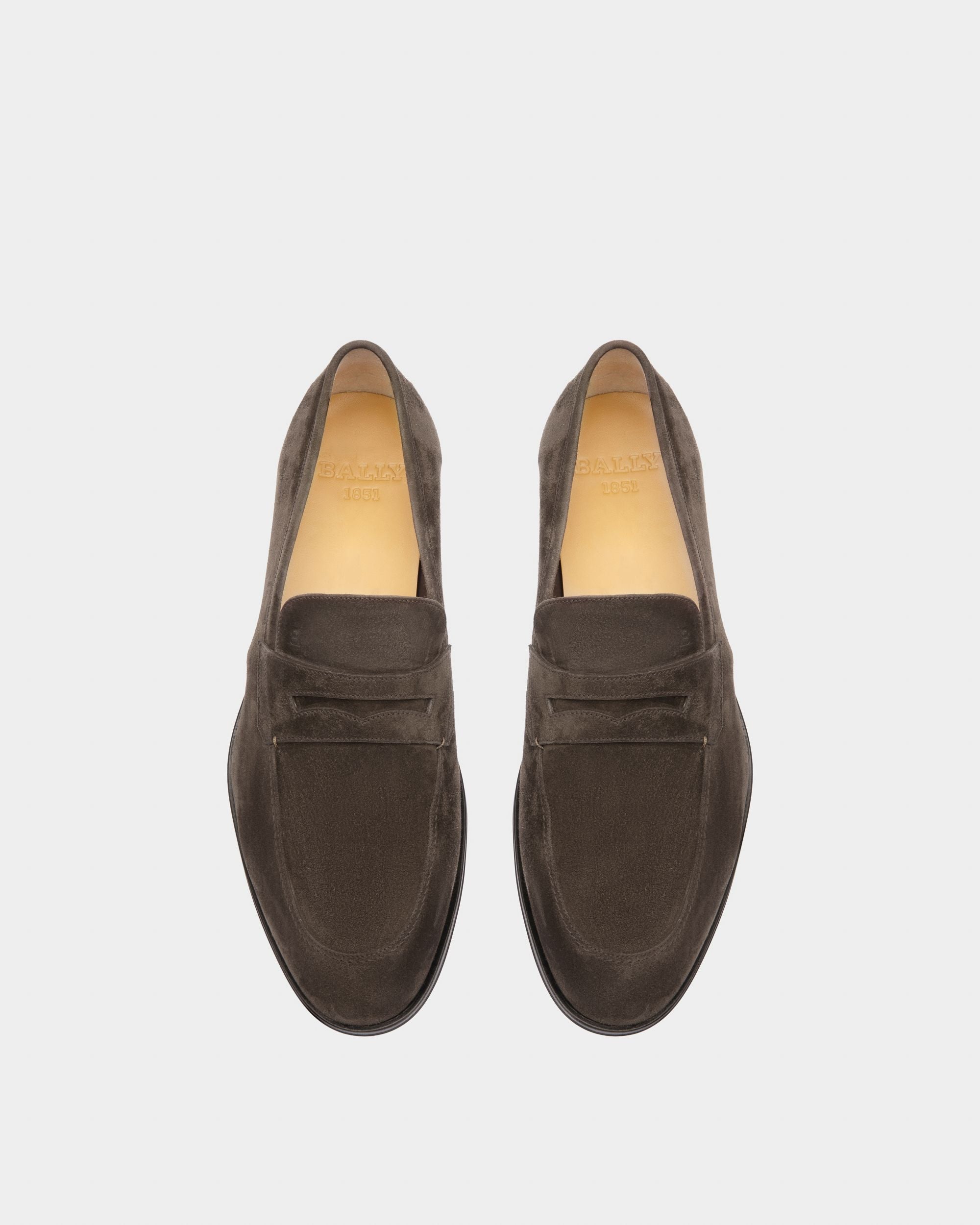Webb Mocasines En Piel De Color Verde Militar - Hombre - Bally - 02