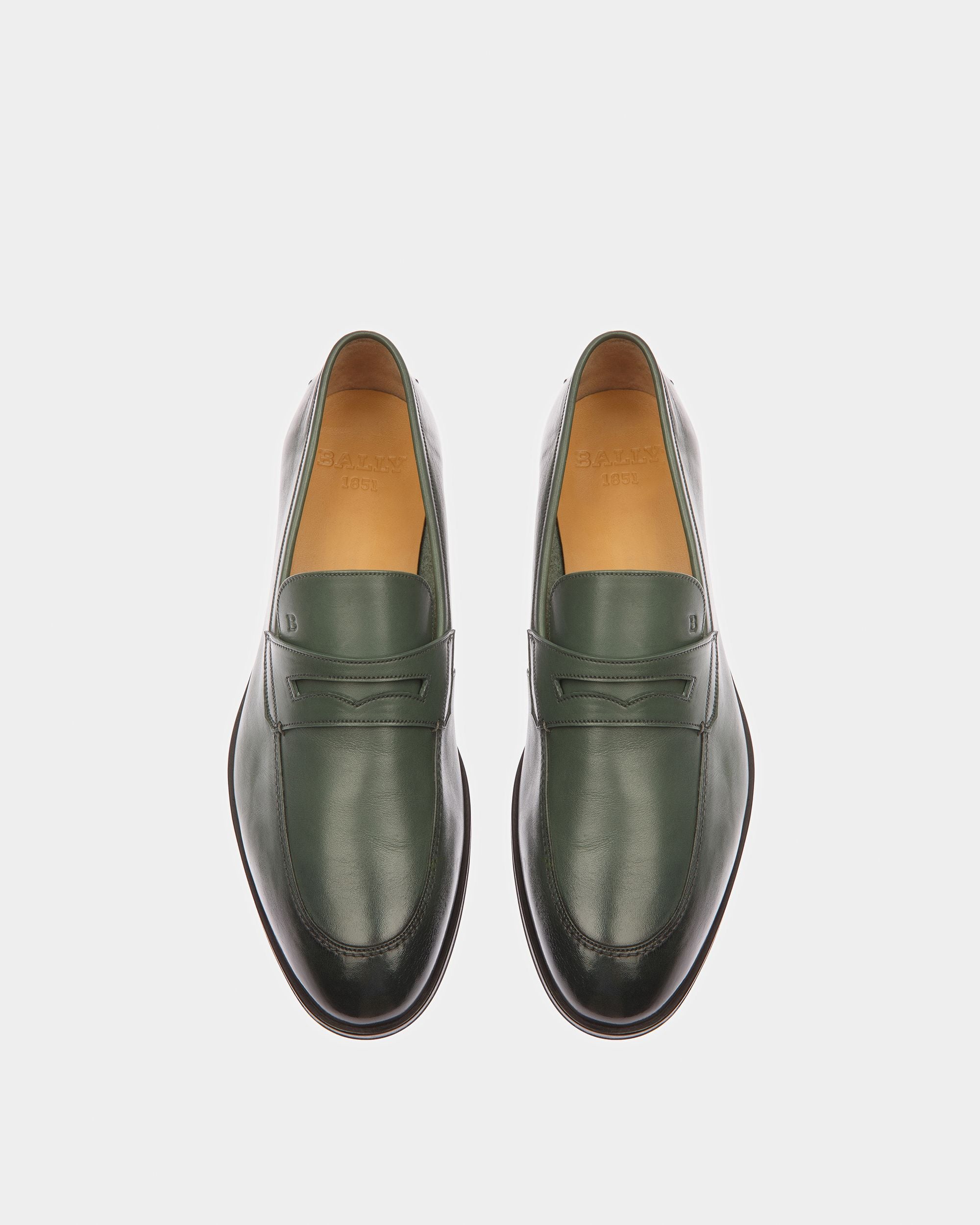 Webb Mocasines De Piel En Salvia - Hombre - Bally - 02