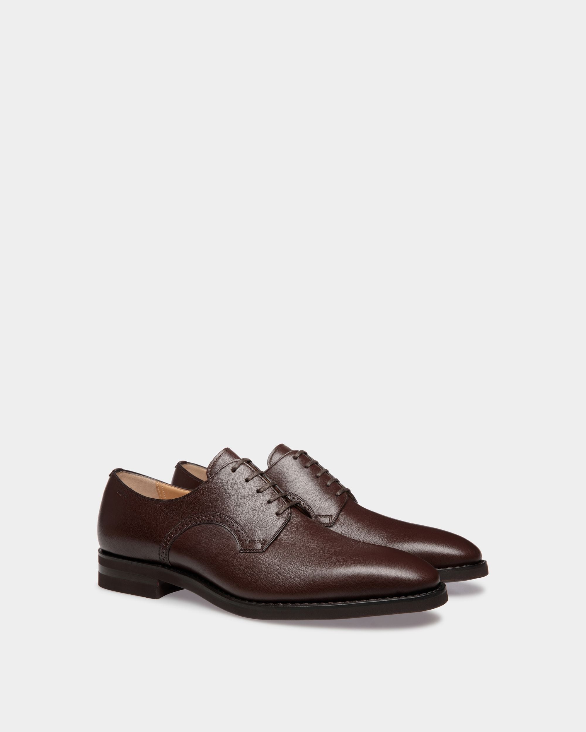 Zapato Derby Scribe De Piel Granulada Marrón - Hombre - Bally - 03