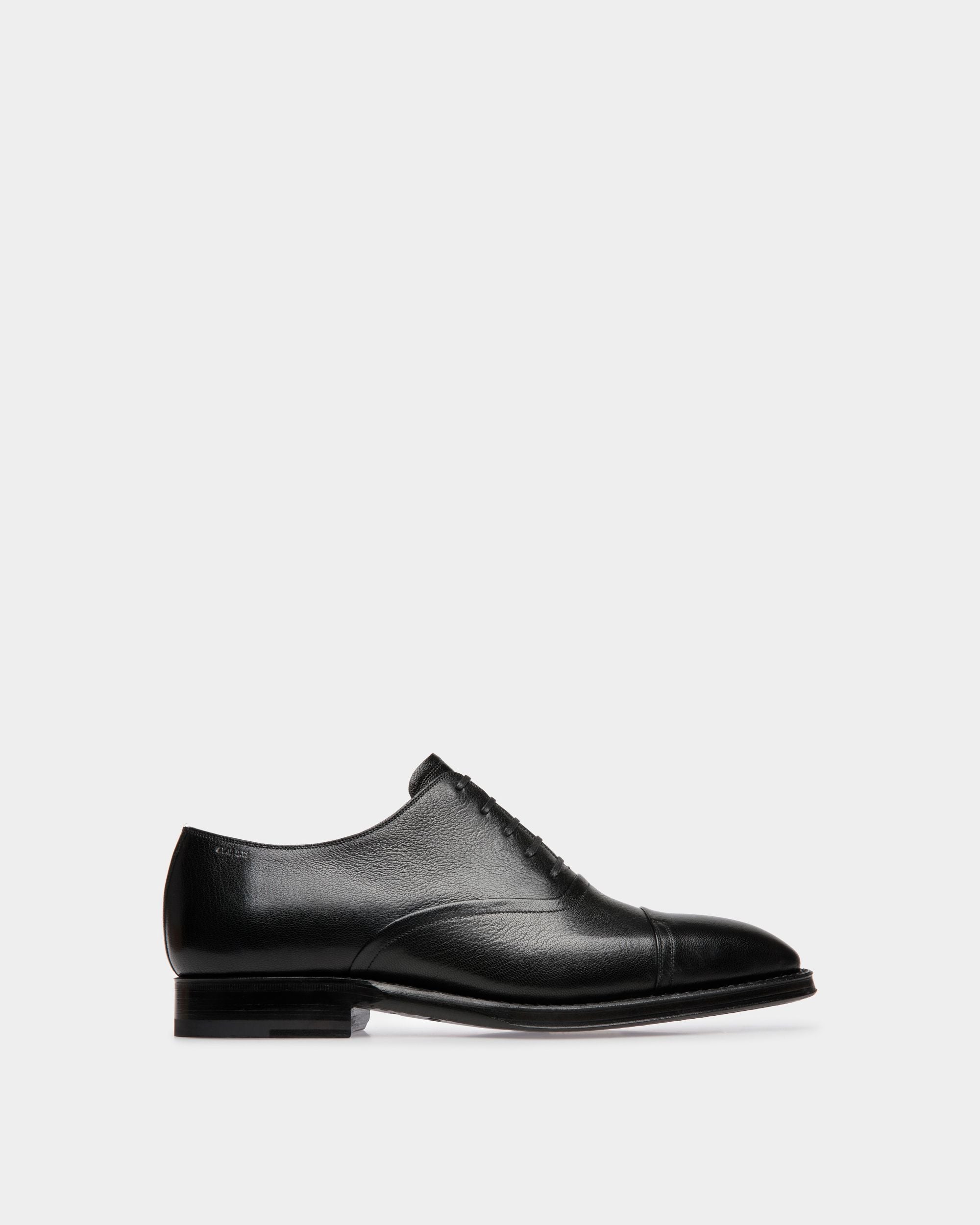 Scribe Oxford in Black Grained Leather - Men's - Bally - 01