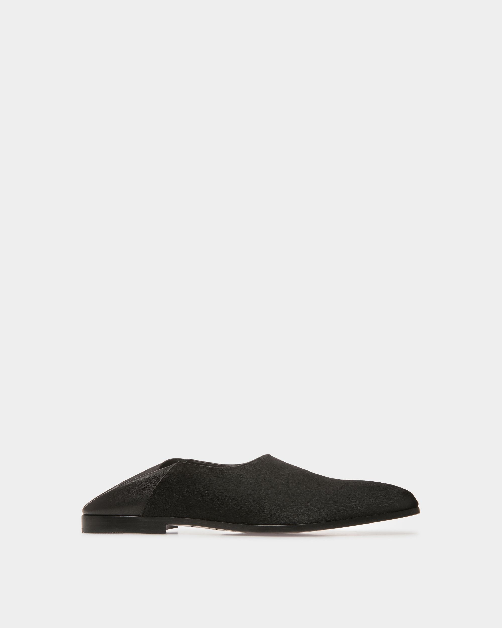 Mocasines Planos Vegas De Piel De Becerro Negra Con Pelo - Hombre - Bally - 01