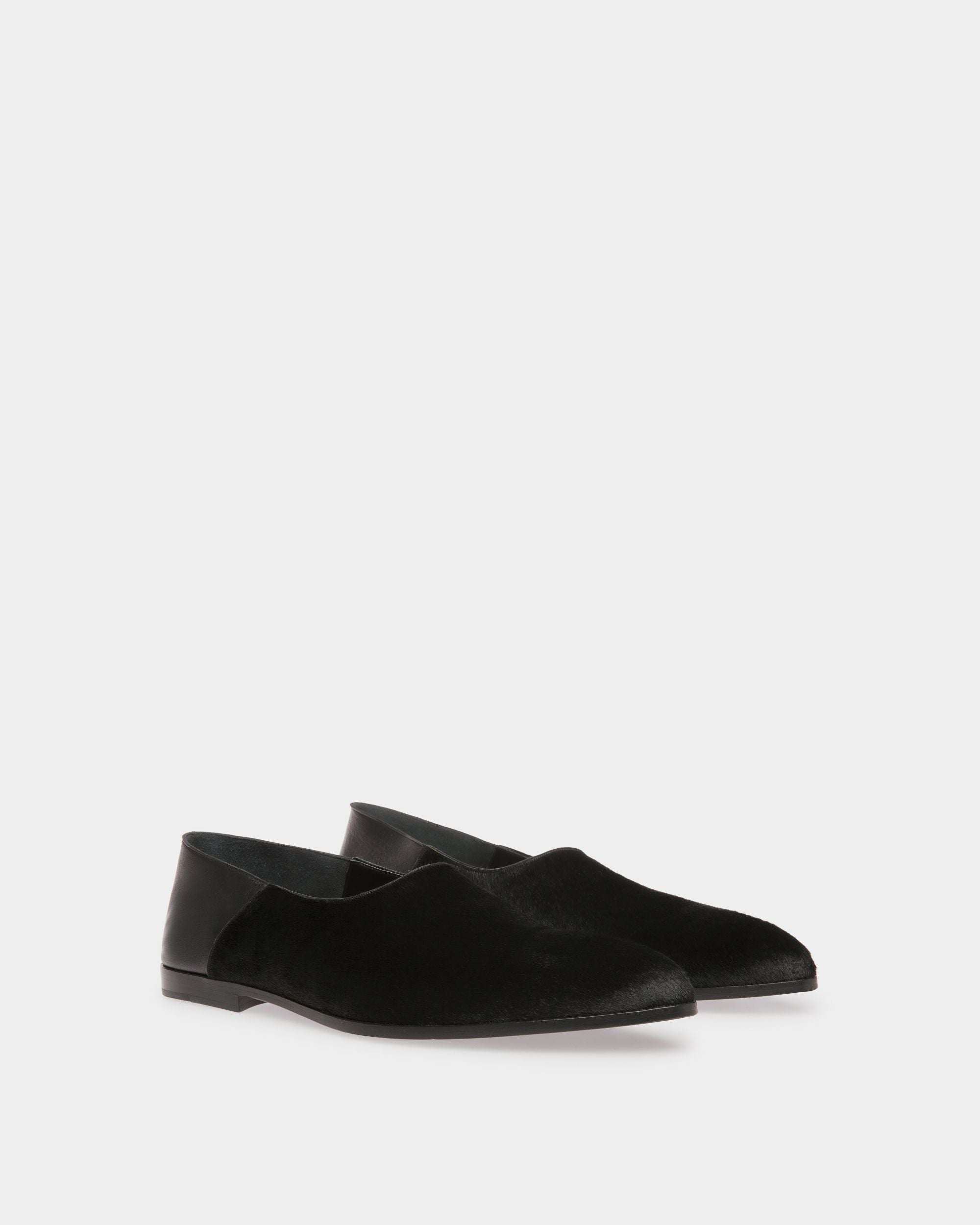 Mocasines Planos Vegas De Piel De Becerro Negra Con Pelo - Hombre - Bally - 03
