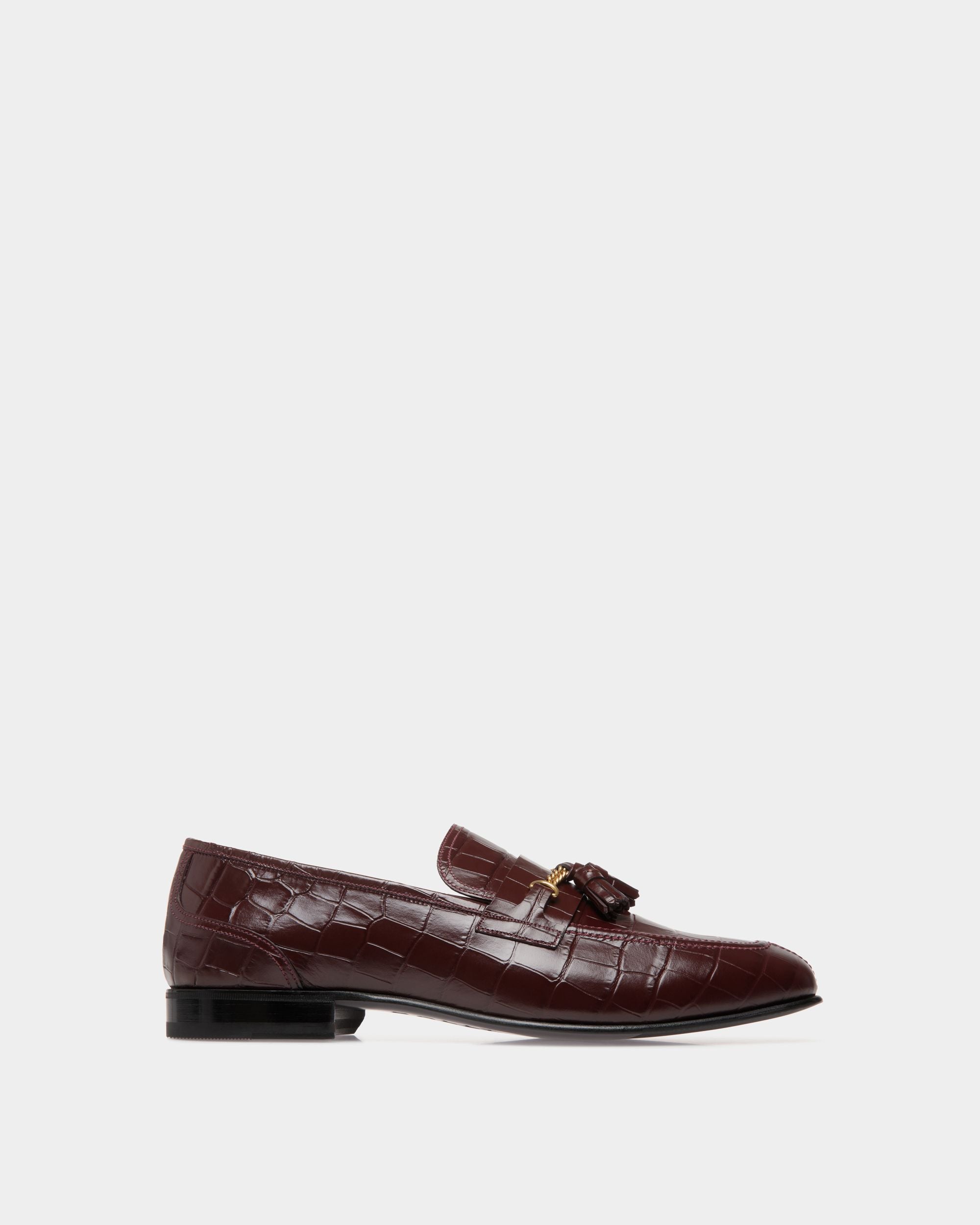 Suisse Loafer In Red Leather - Men's - Bally - 01
