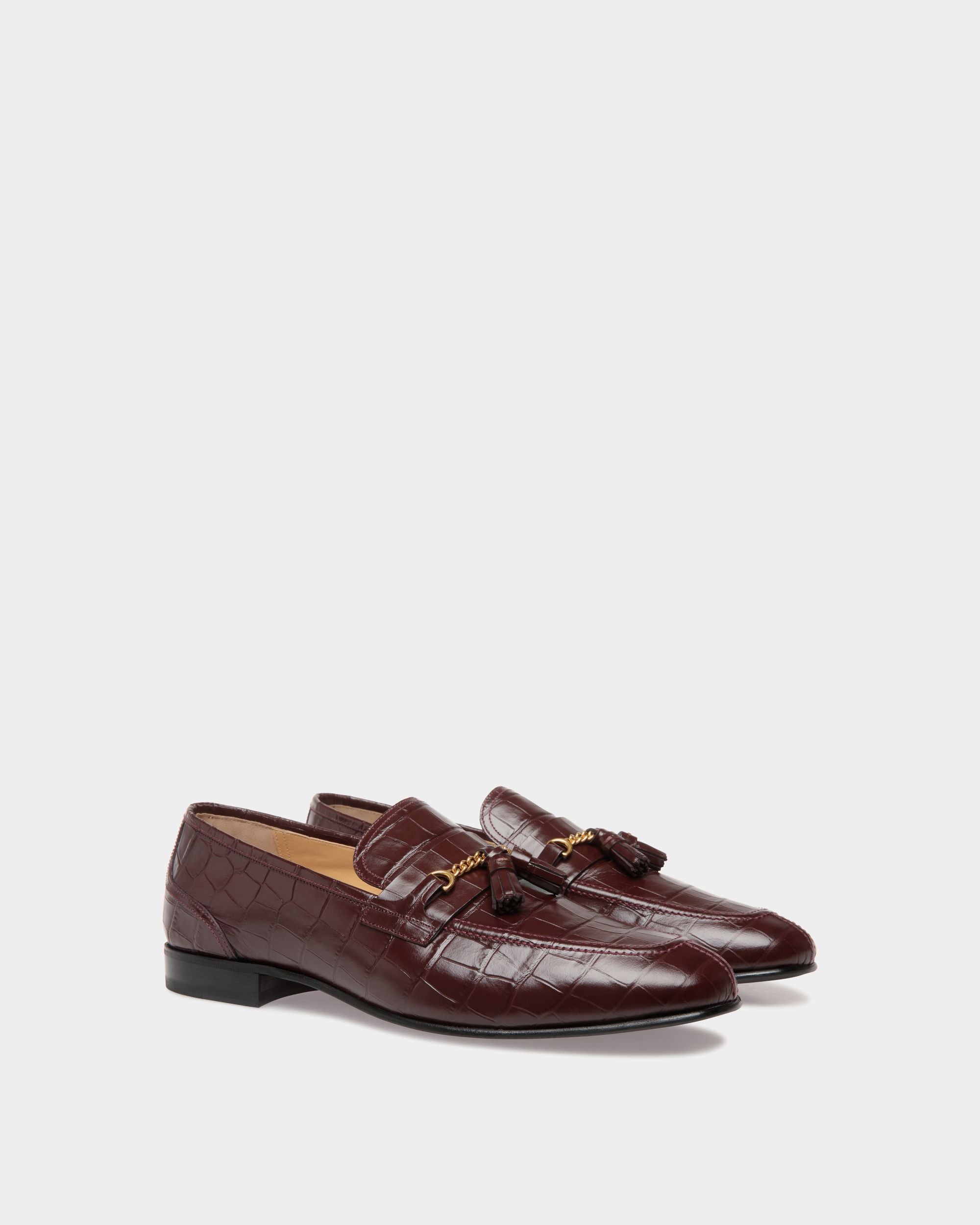 Suisse Loafer In Red Leather - Men's - Bally - 02