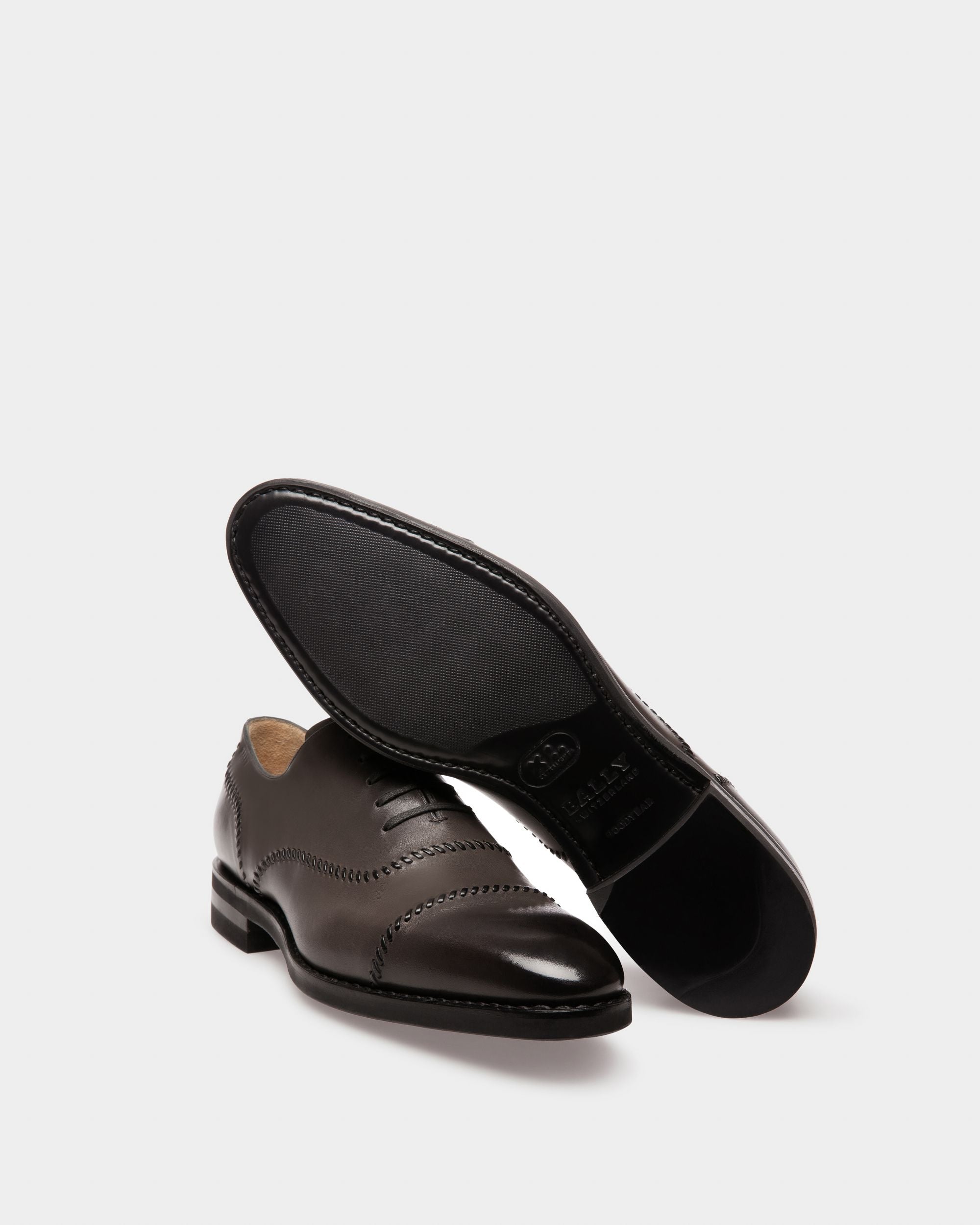 Scleyr Zapato Oxford En Cuero De Color Verde Militar - Hombre - Bally - 05