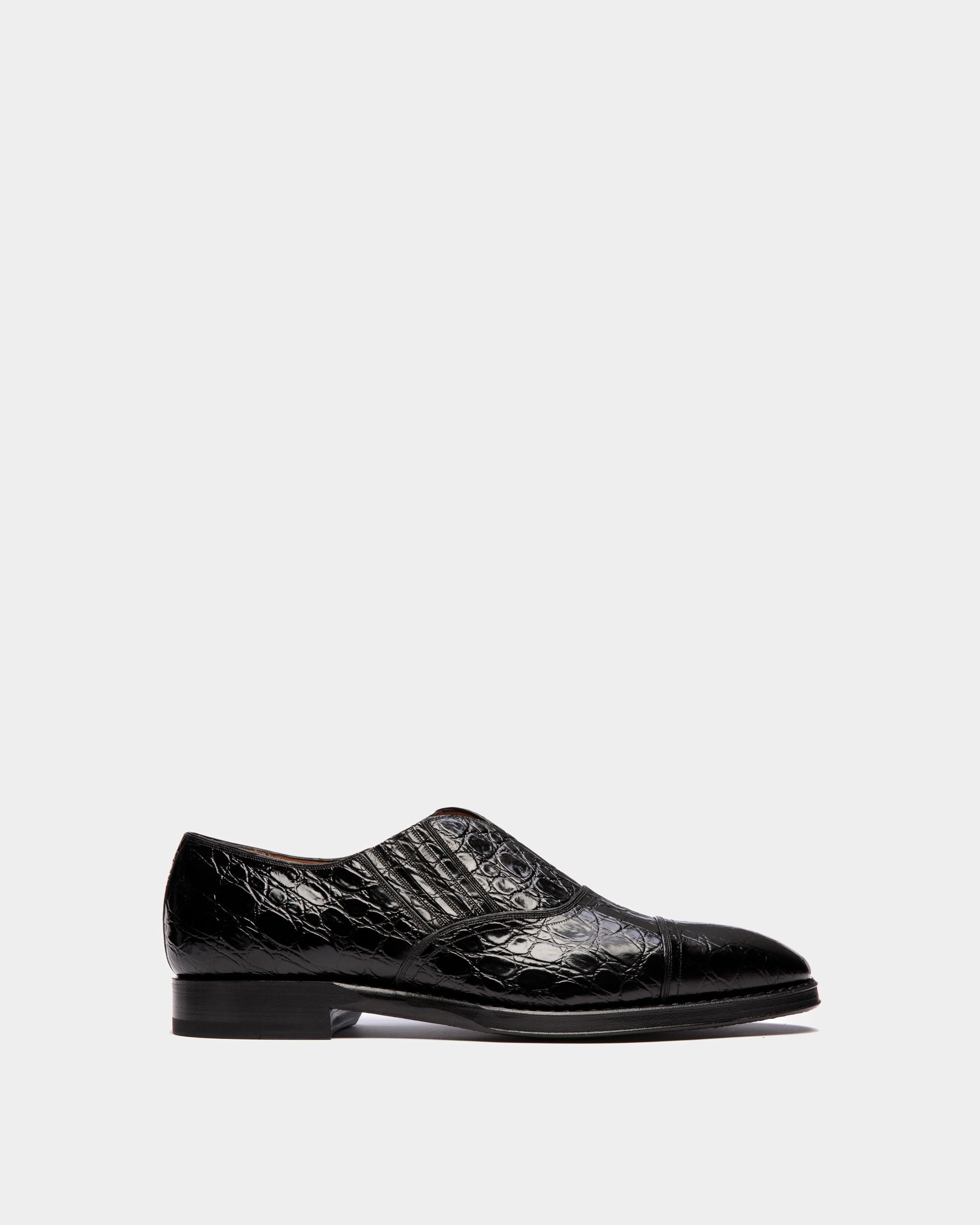 Mocasín Scribe De Piel Gofrada Negra - Hombre - Bally - 01