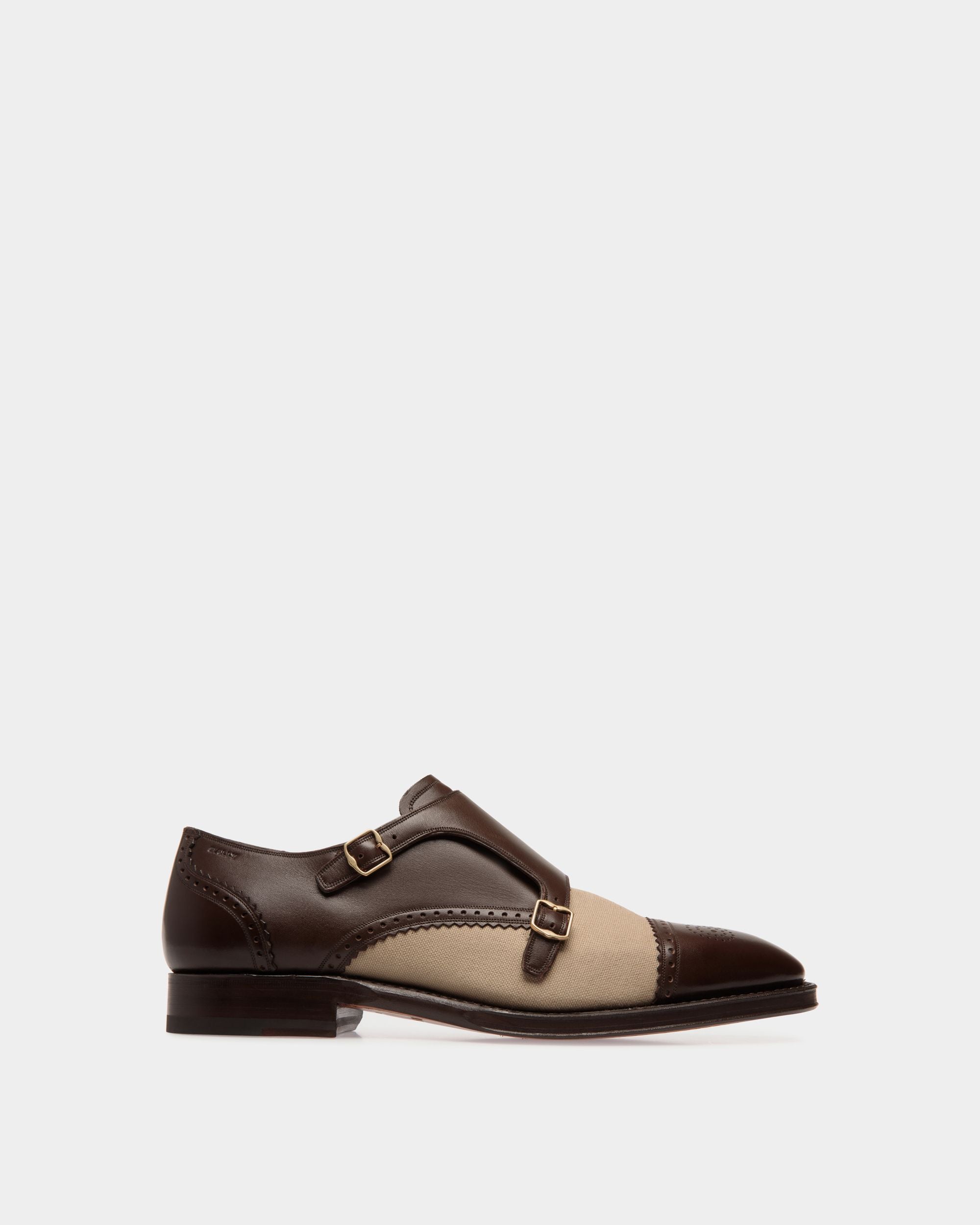Zapato Monk Scribe De Piel Y Tela - Hombre - Bally - 01